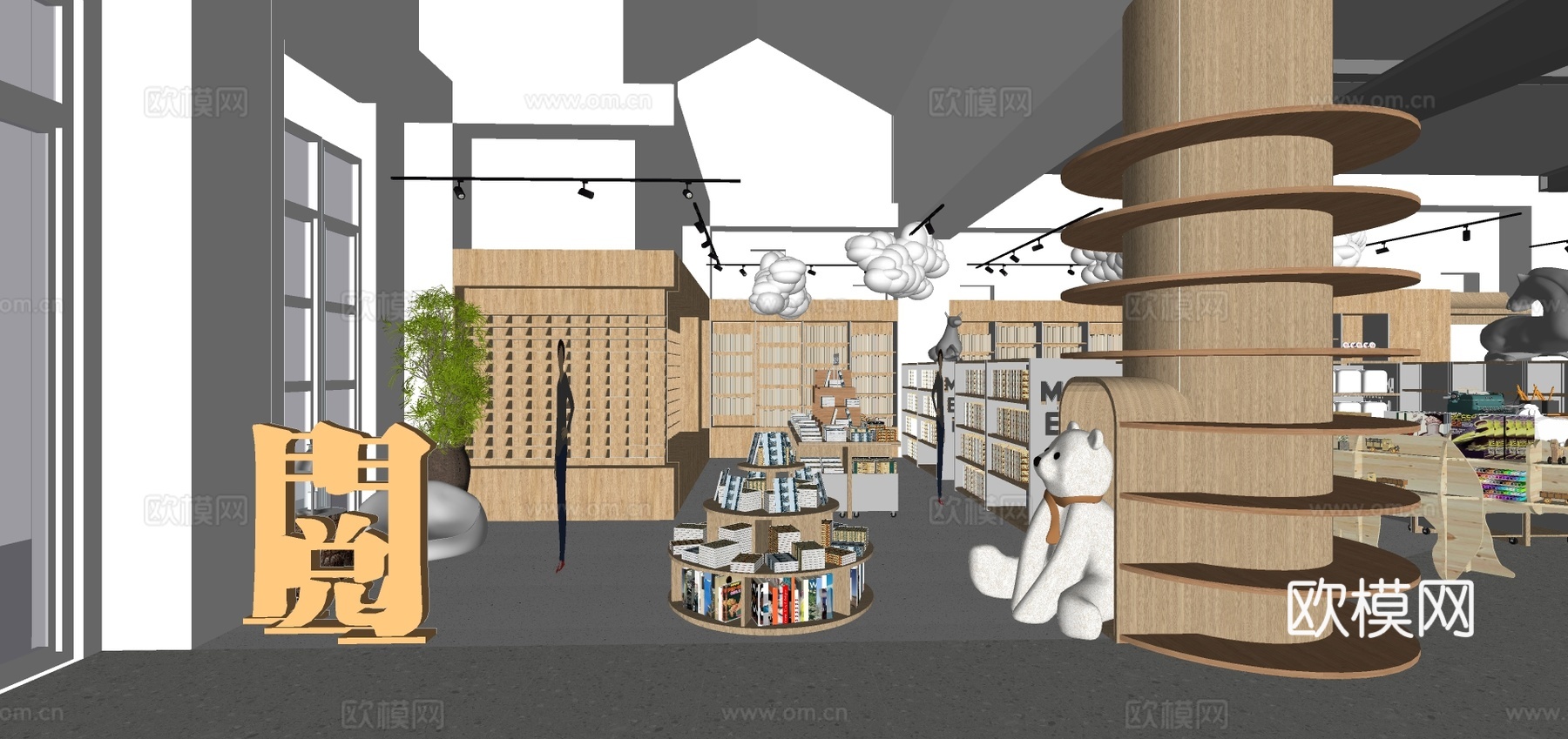 现代特产店专卖店su模型下载