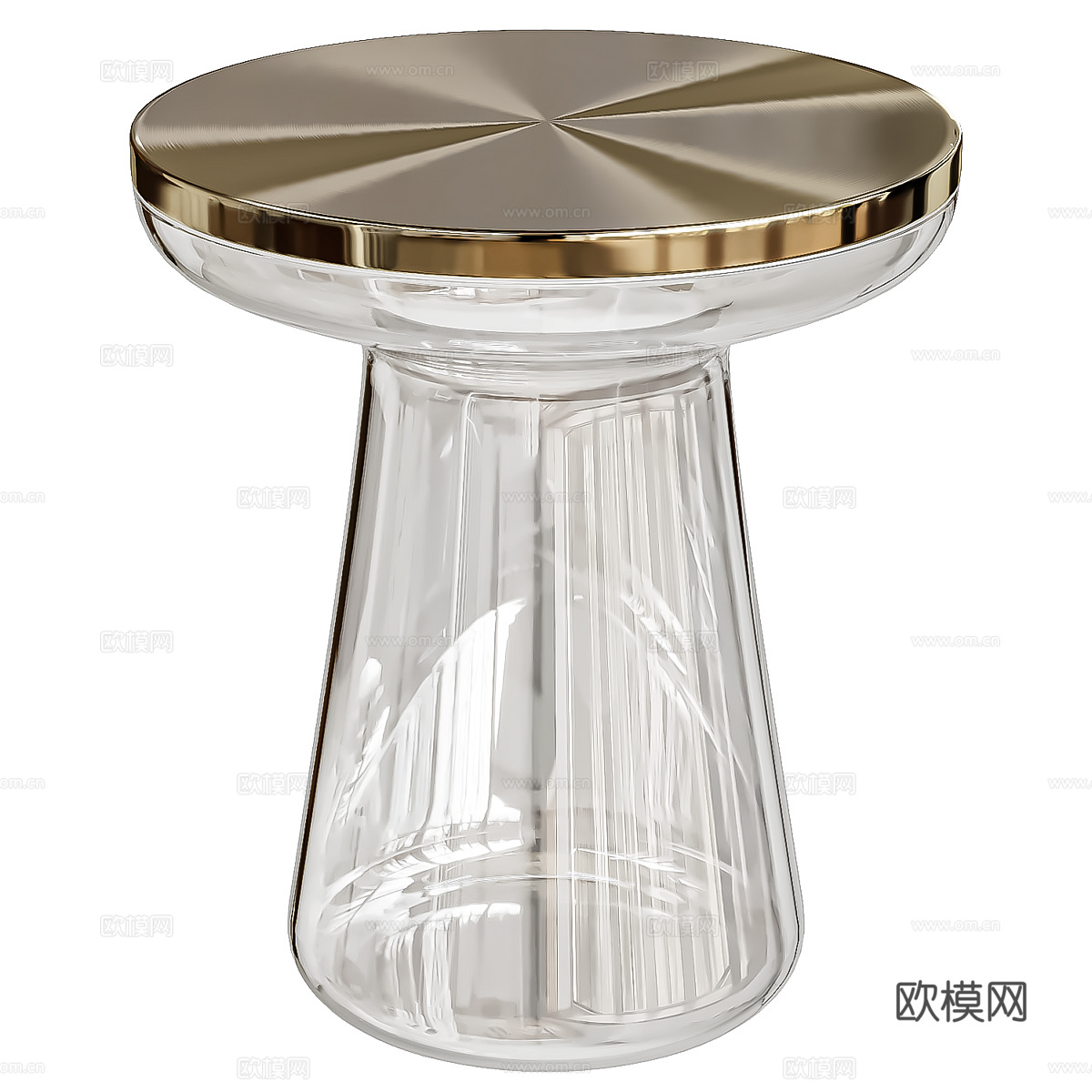 现代意式轻奢 Mush 玻璃边几3d模型