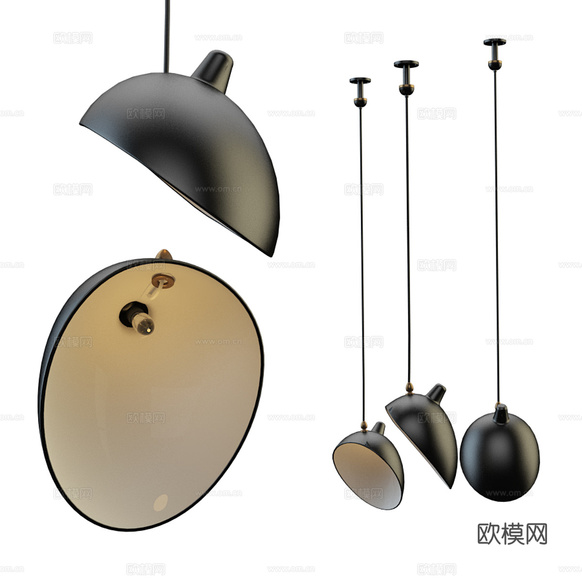 現(xiàn)代意式金屬裝飾吊燈3d模型下載(渲染圖1)