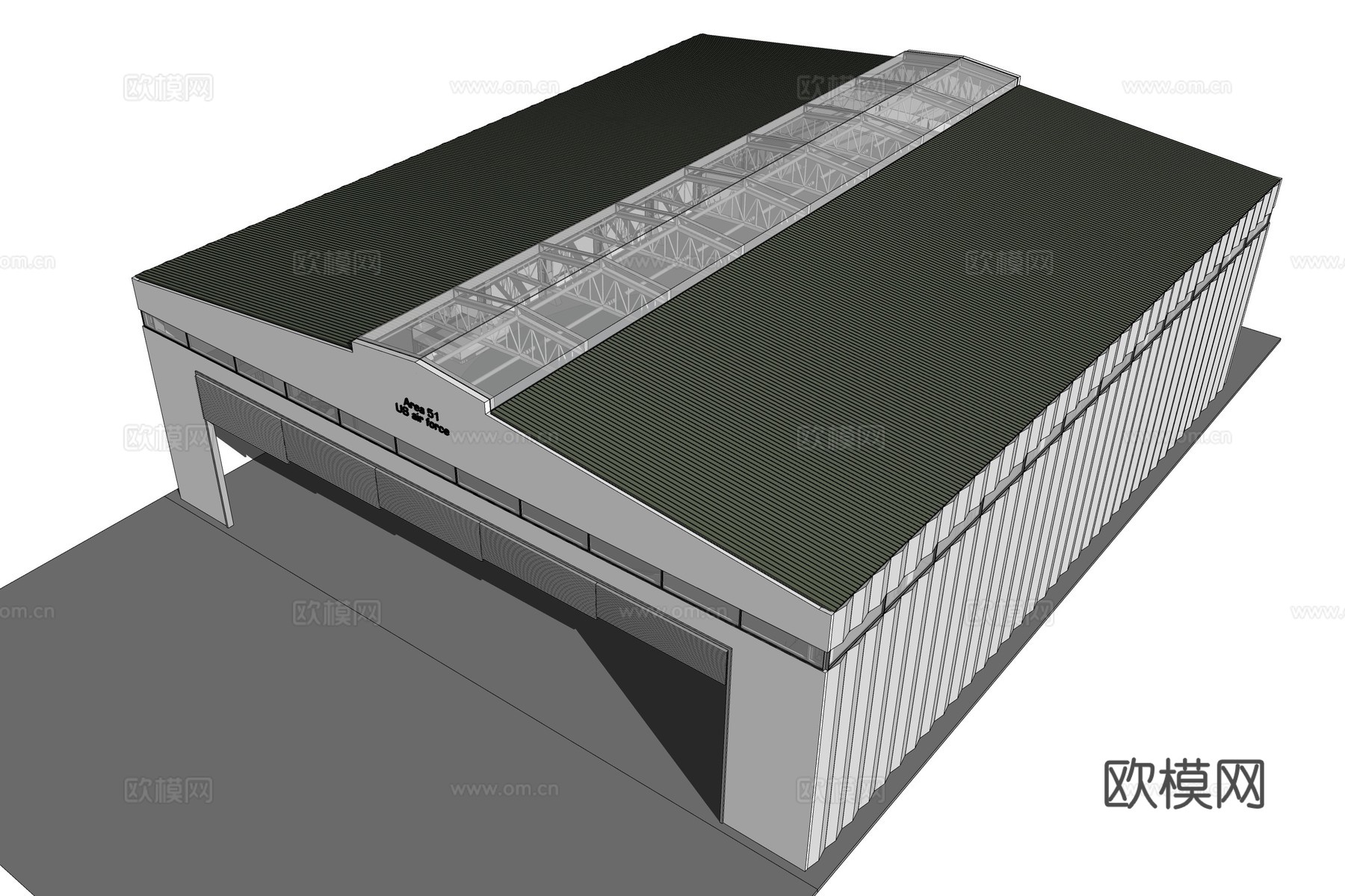 现代工业厂房建筑外观su模型下载