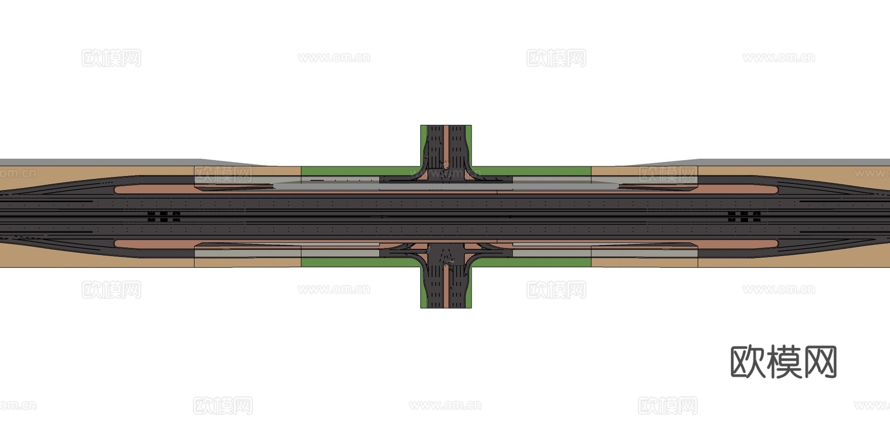 现代高速道路su模型下载