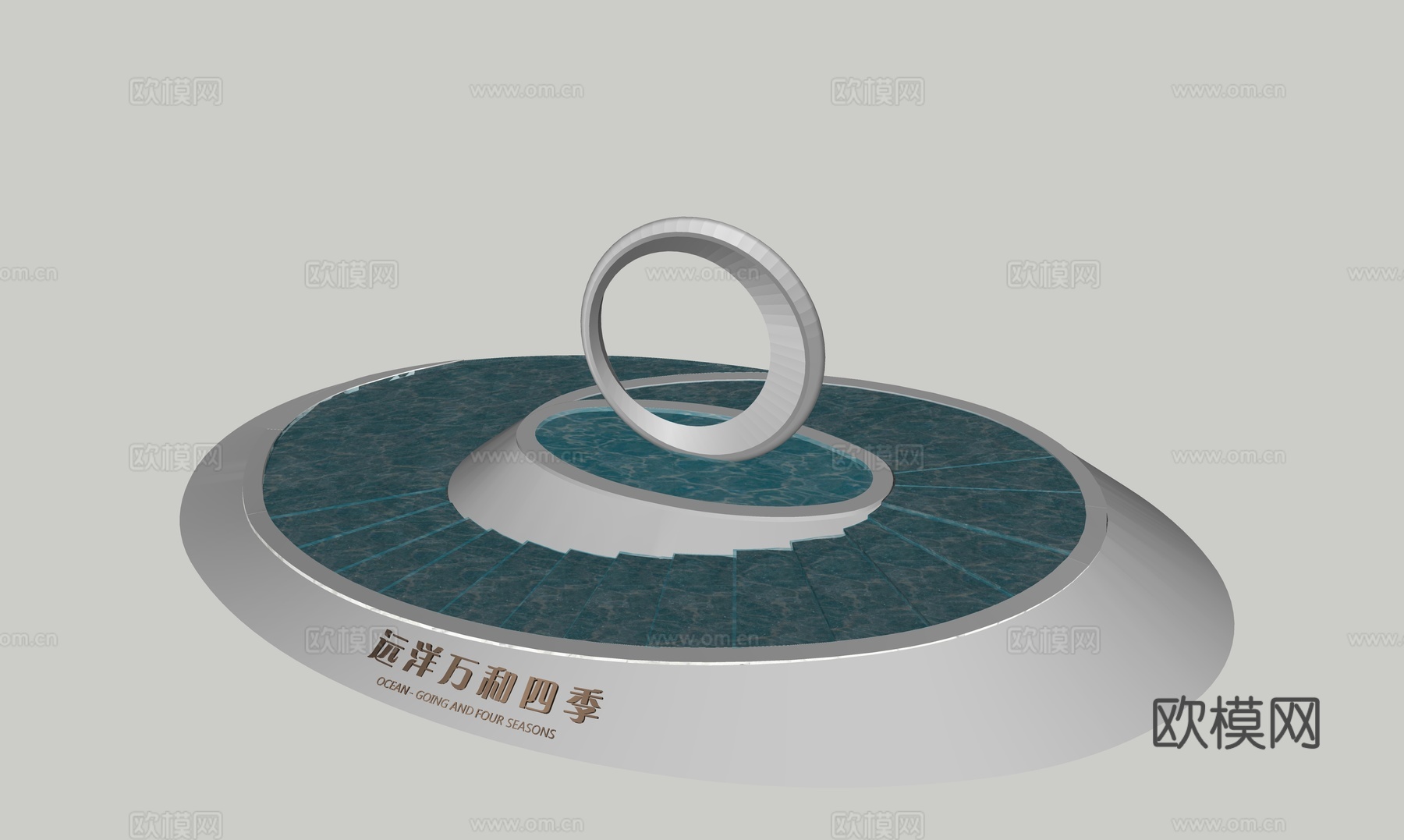 现代水景雕塑景观小品su模型下载