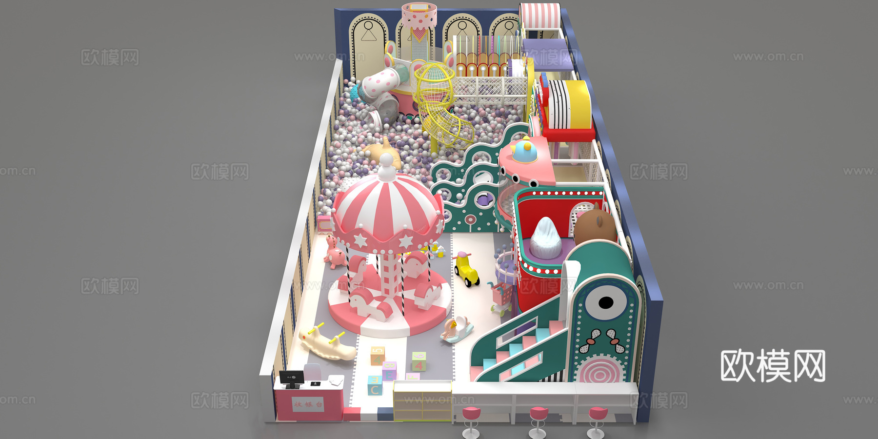 淘气堡儿童乐园3d模型
