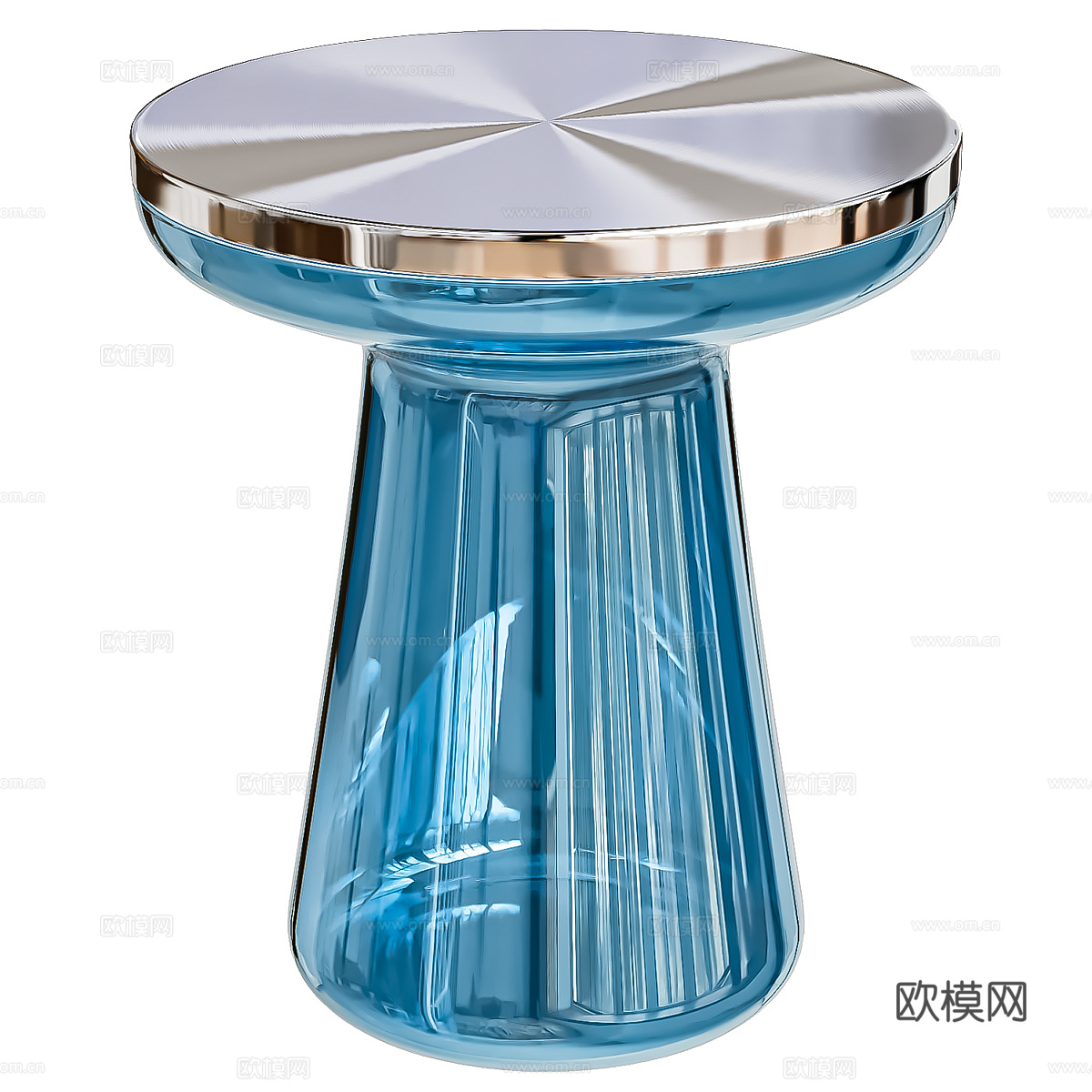 现代意式轻奢 Mush 玻璃边几3d模型