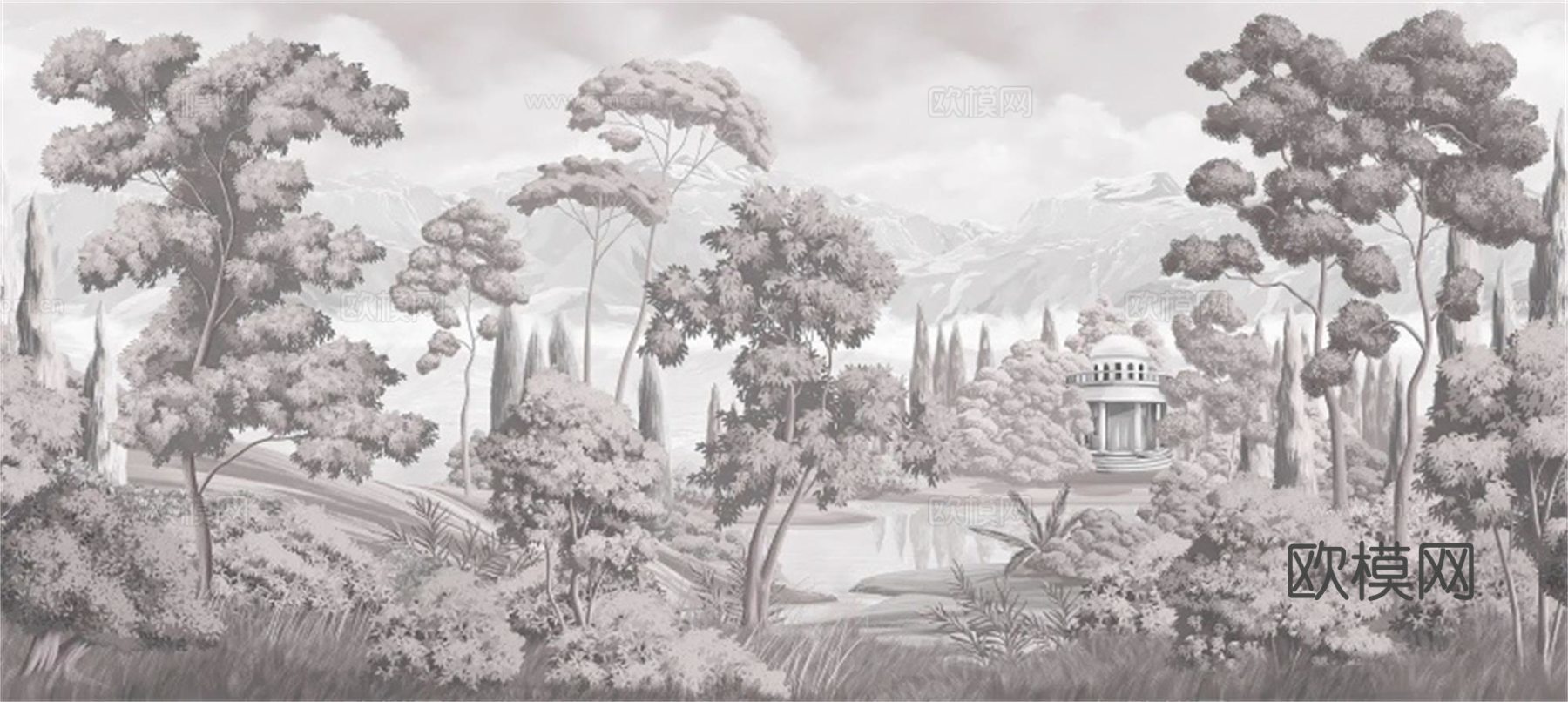 手绘植物装饰画壁画