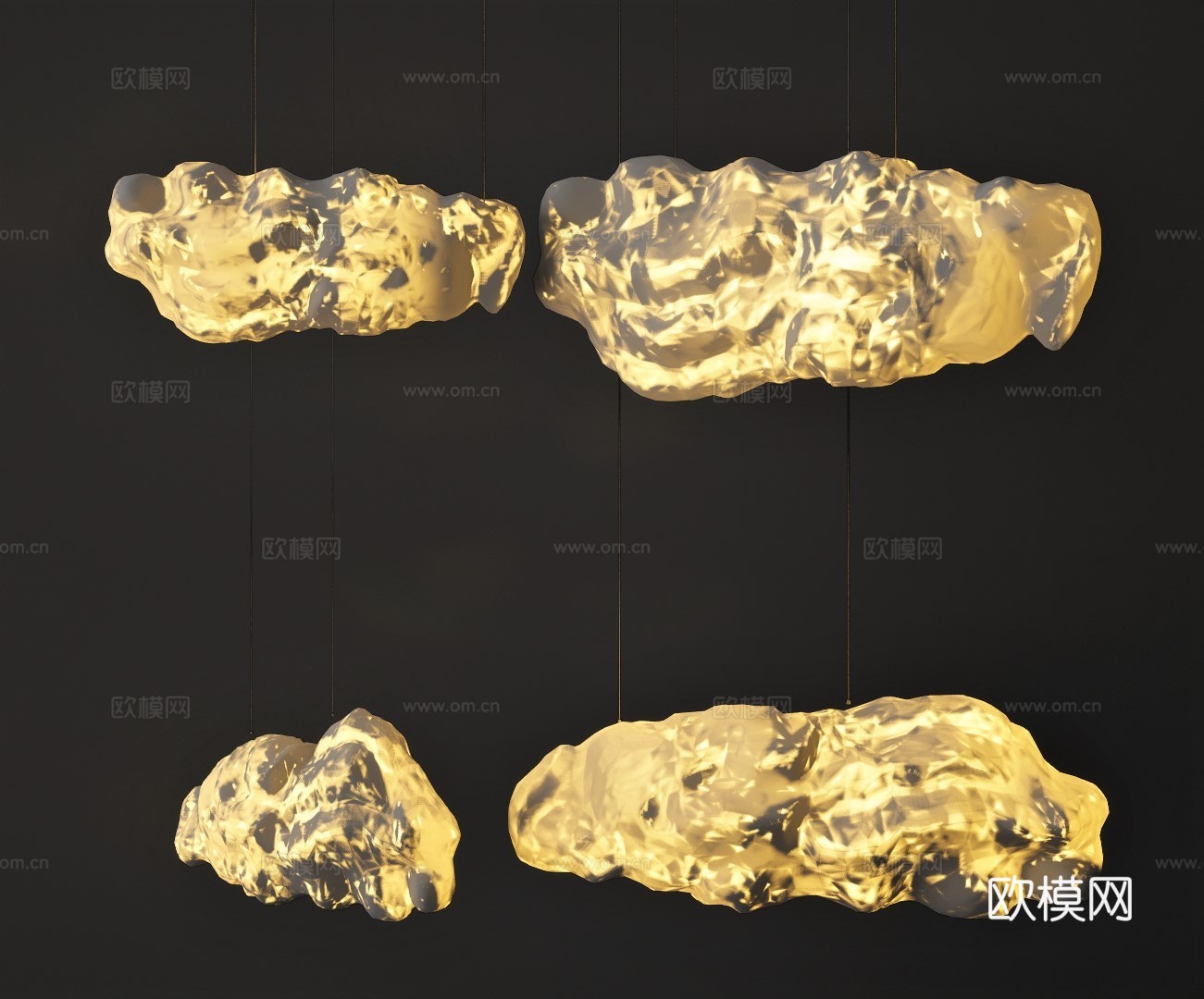 现代云朵装饰灯su模型下载