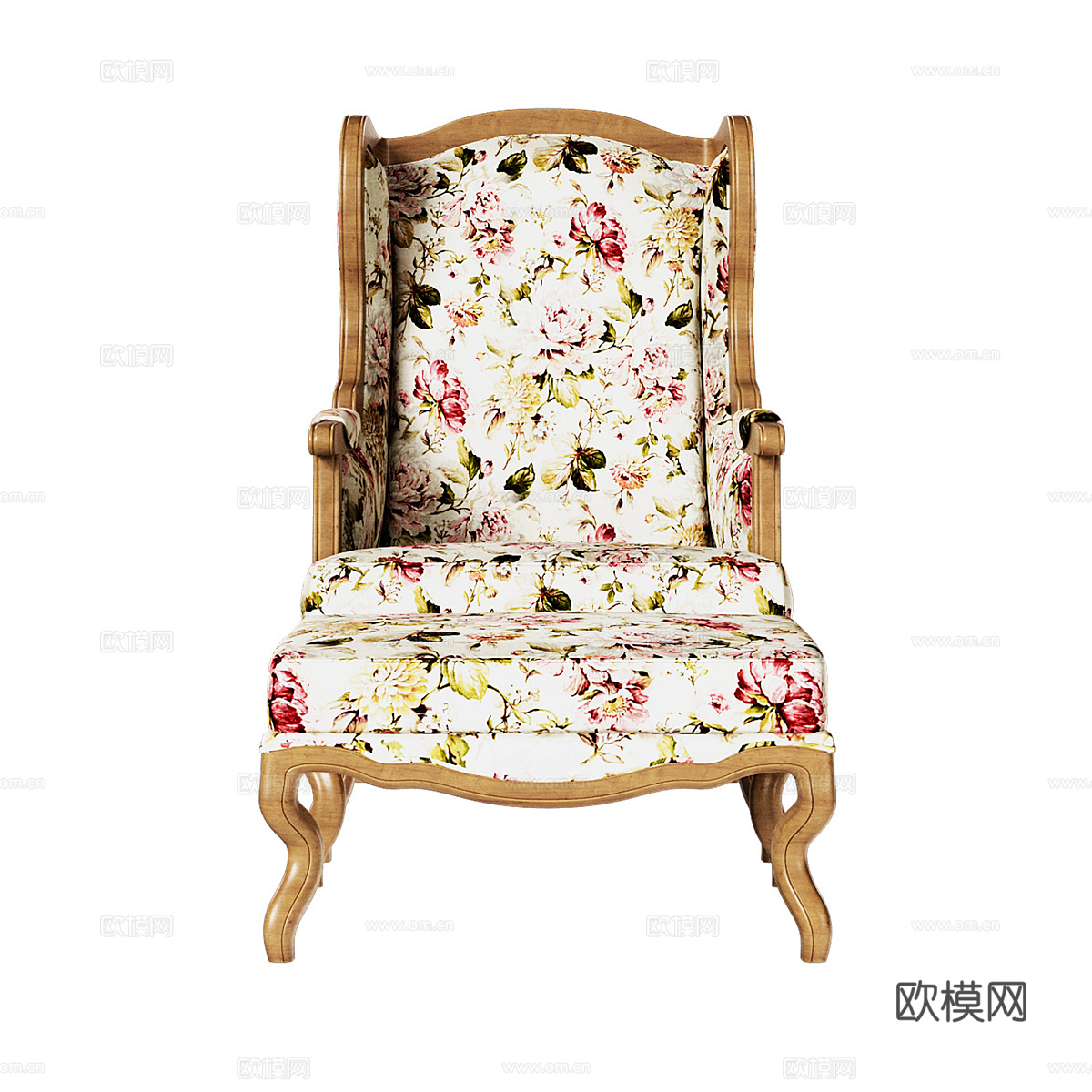 美式乡村布艺休闲椅3d模型