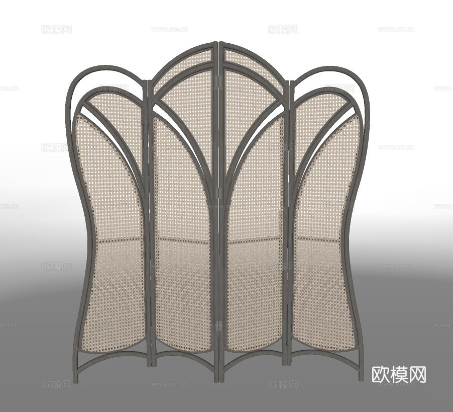 现代屏风隔断su模型下载