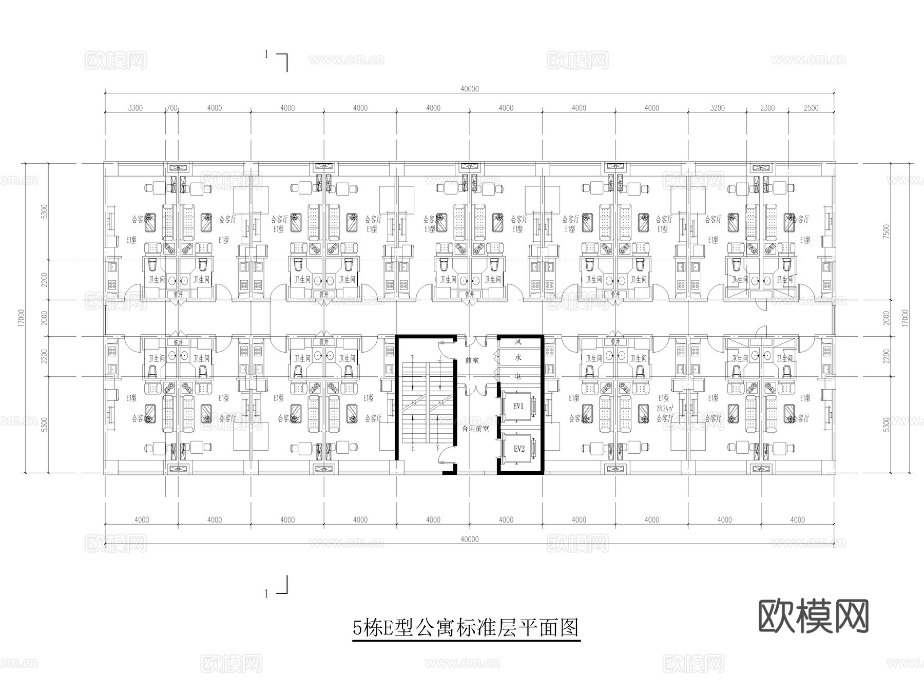 38套公寓户型单身公寓复式公寓CAD平面图cad施工图