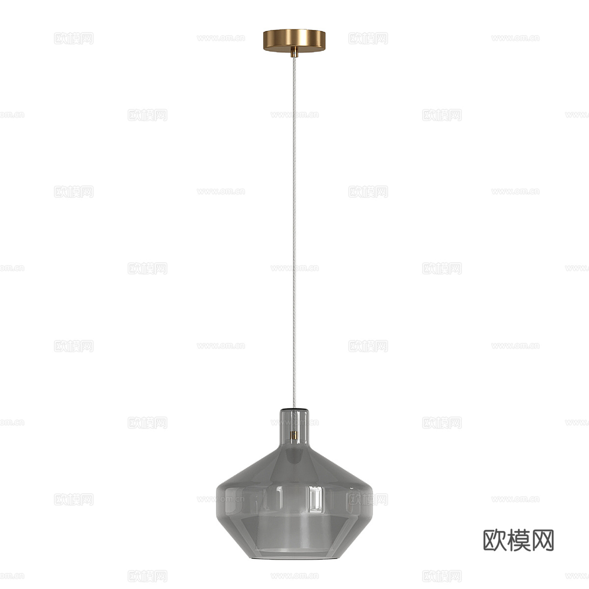 现代意式金属玻璃装饰吊灯3d模型