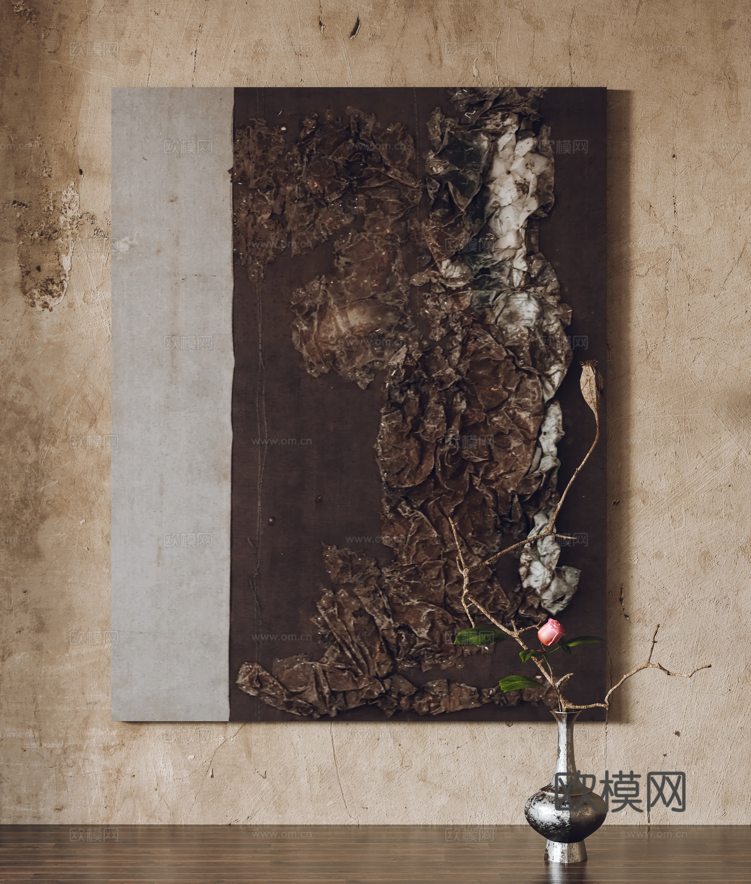 侘寂风挂画 装饰画 摆件3d模型
