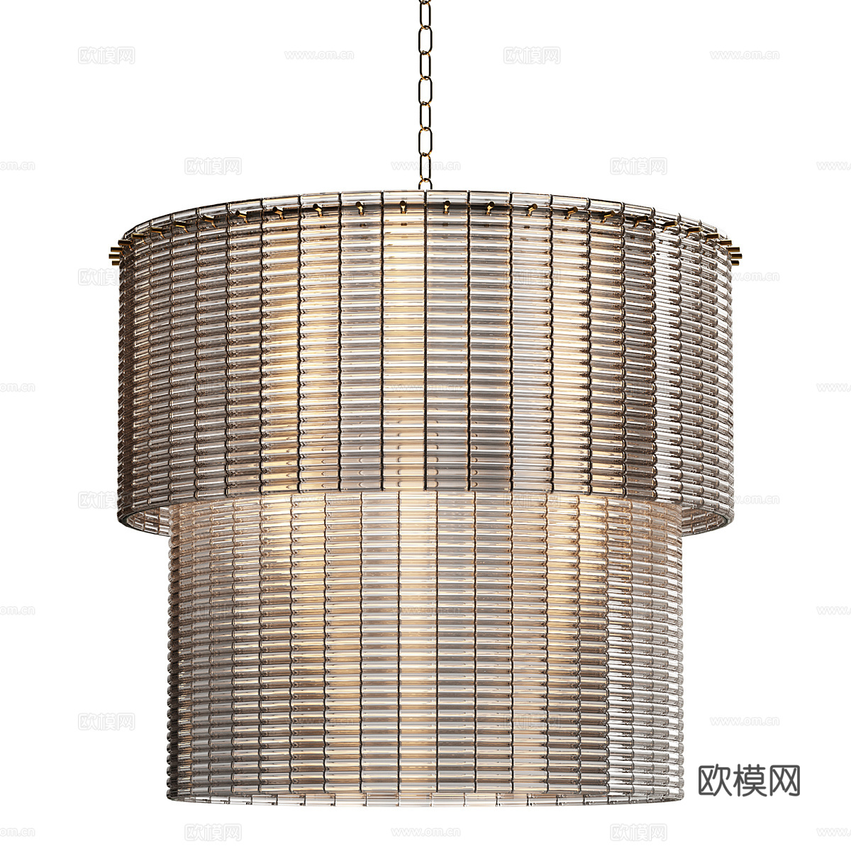 现代轻奢藤编金属网装饰吊灯3d模型