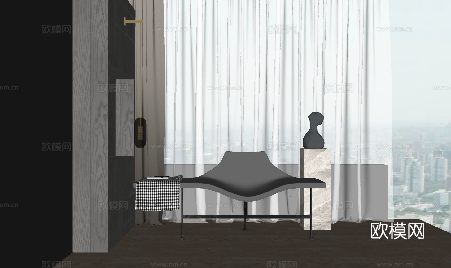 现代创意休闲椅su模型下载