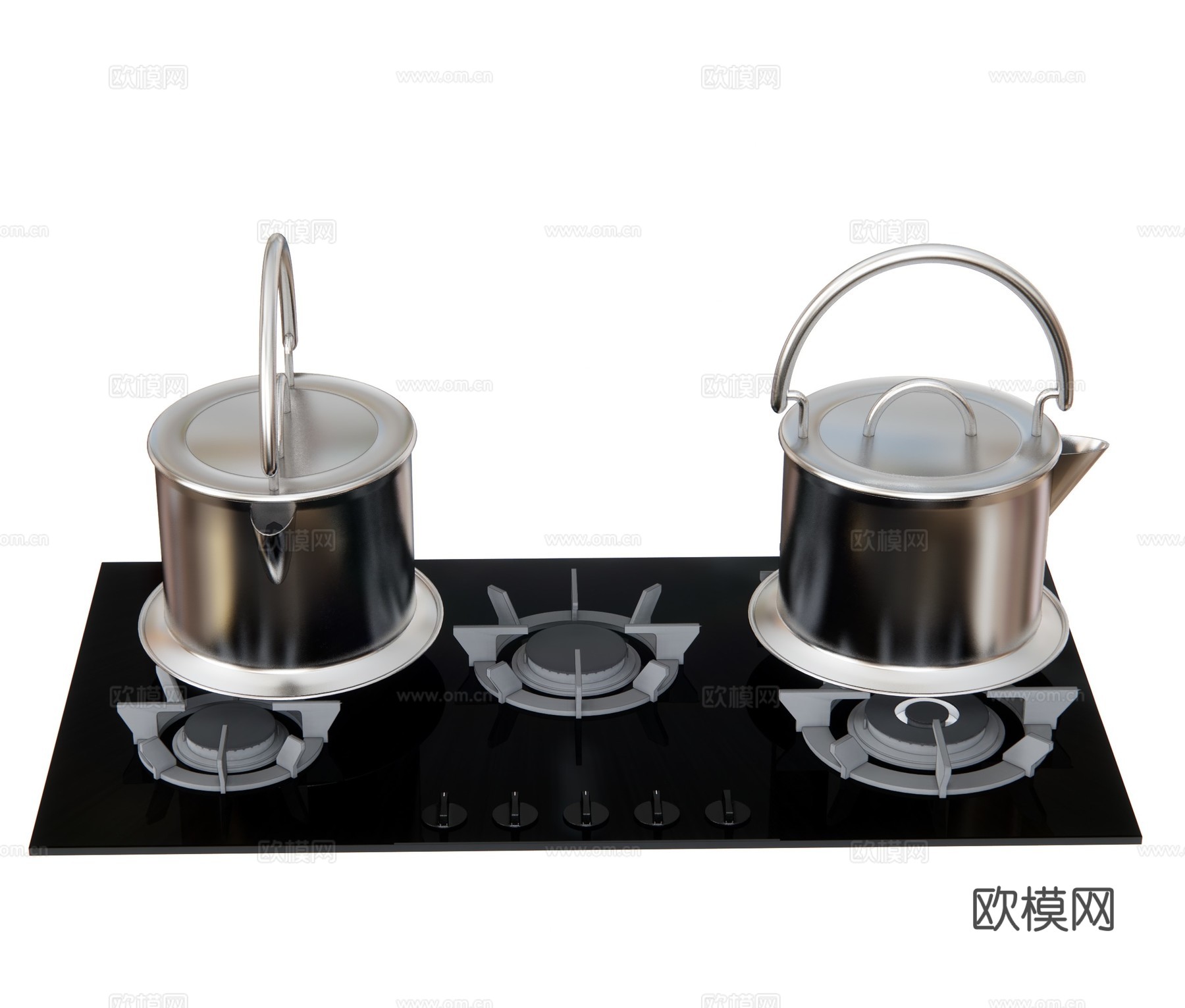 现代燃气灶汤锅su模型下载