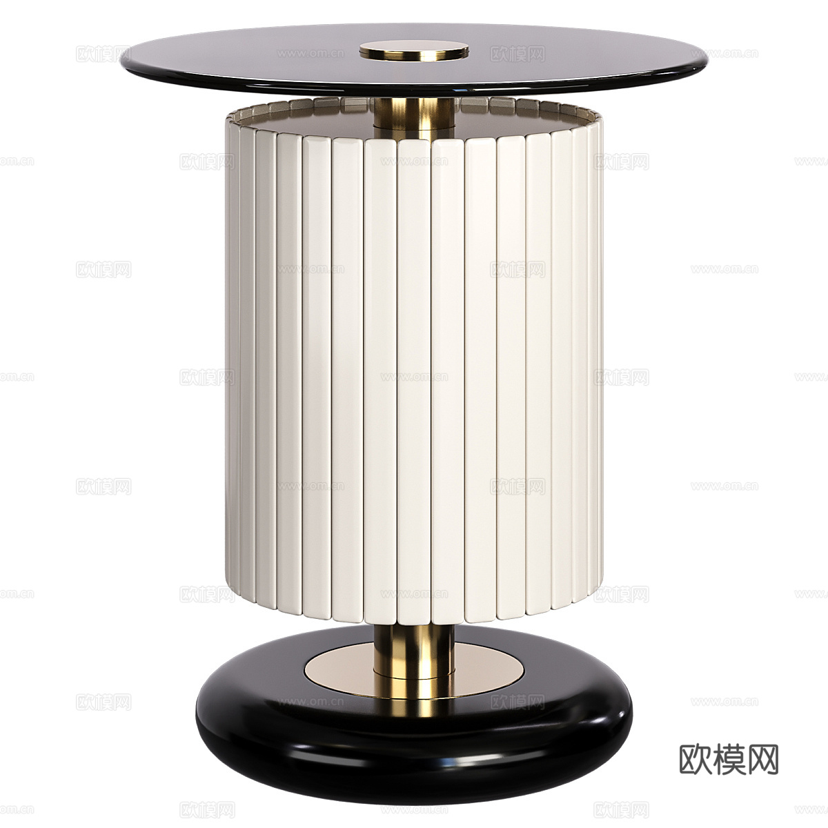 现代意式轻奢圆边几3d模型