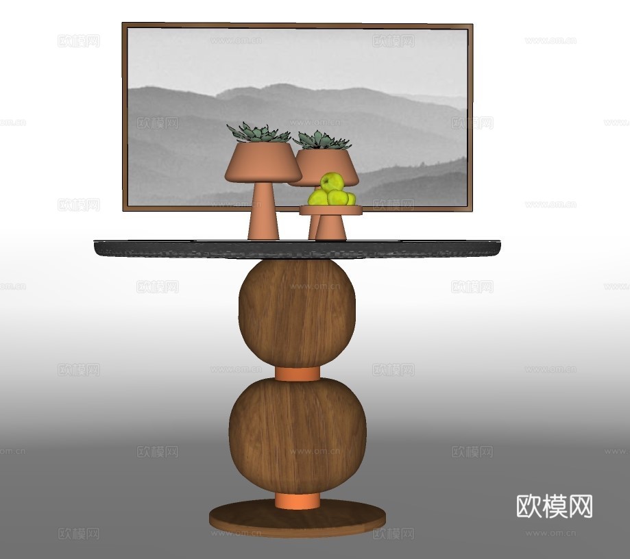 现代端景台su模型下载