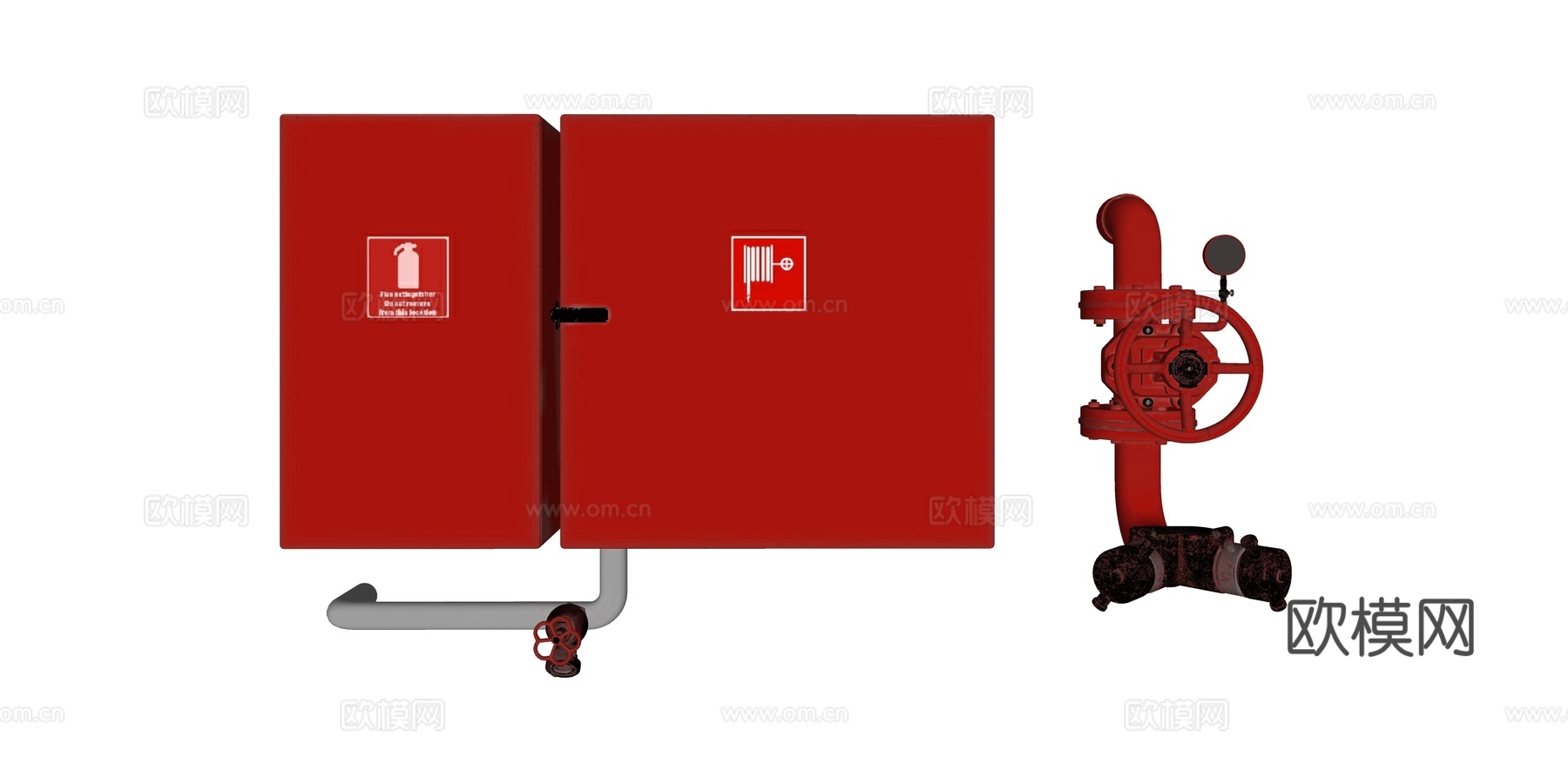 现代灭火器箱su模型下载
