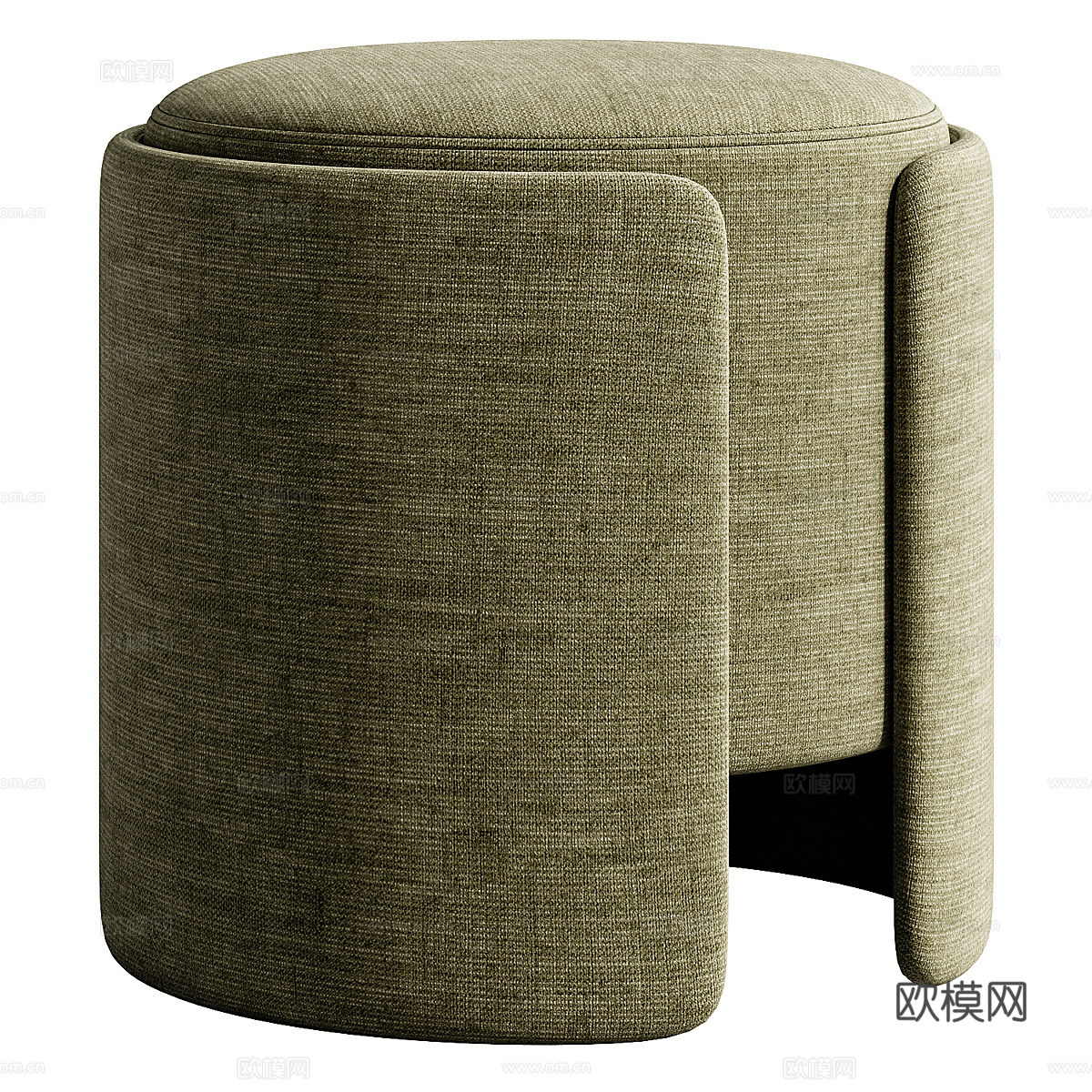 现代意式布艺圆凳3d模型