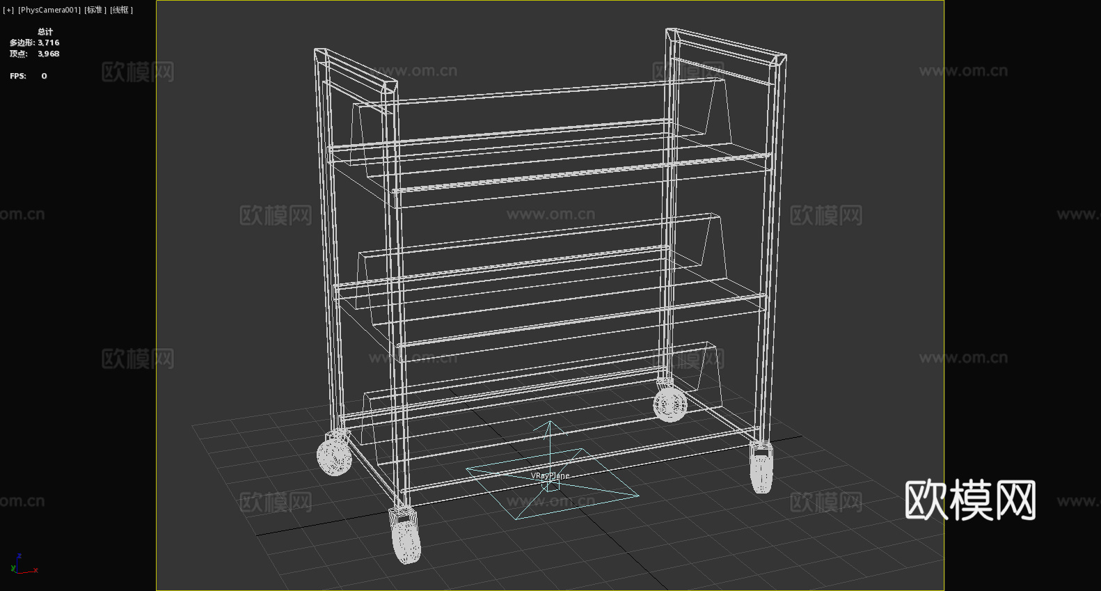 移动置物架 工具小车3d模型