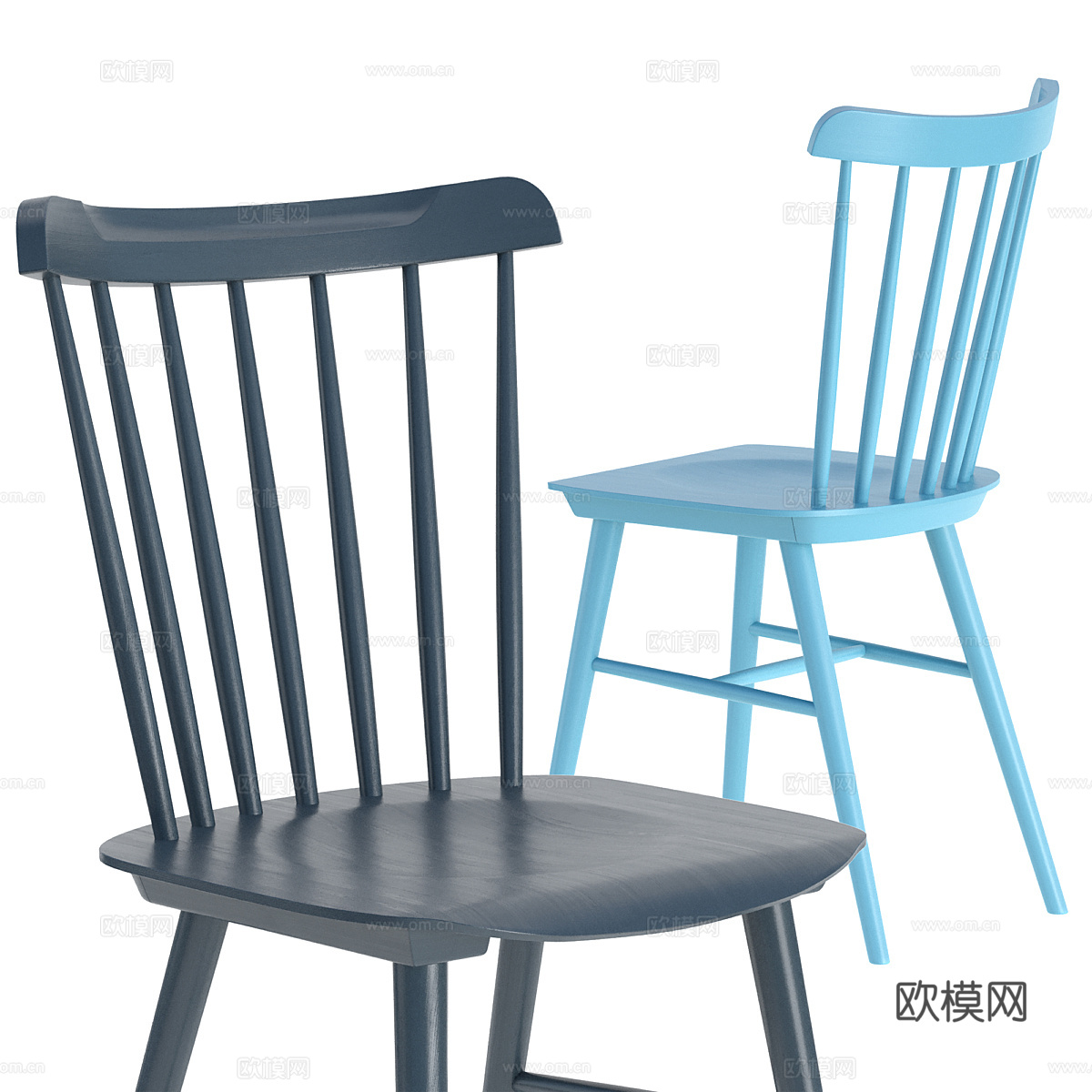 现代北欧奶油风木质单椅3d模型