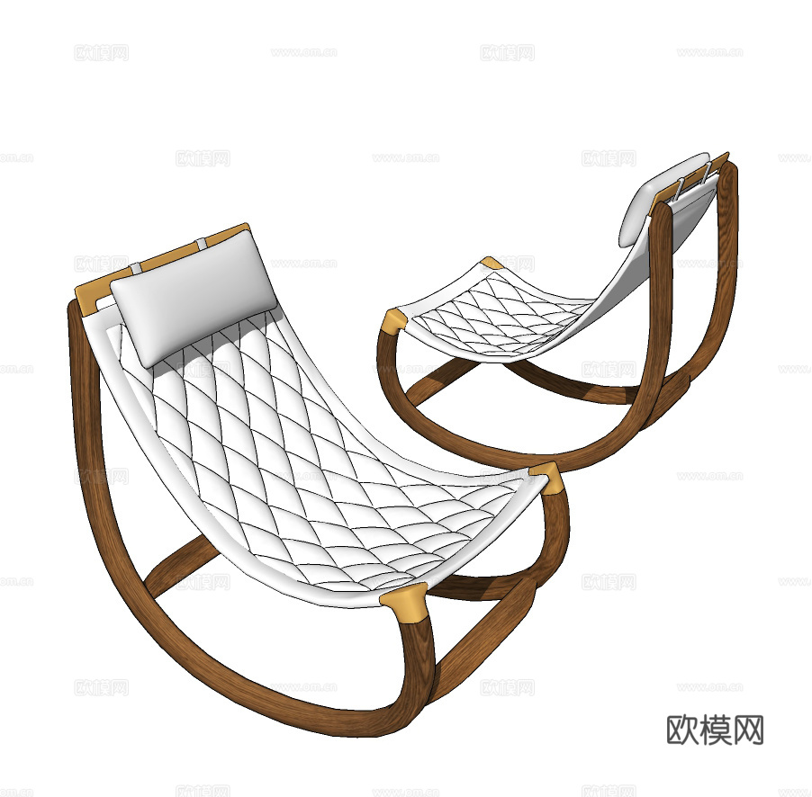 现代休闲躺椅su模型下载