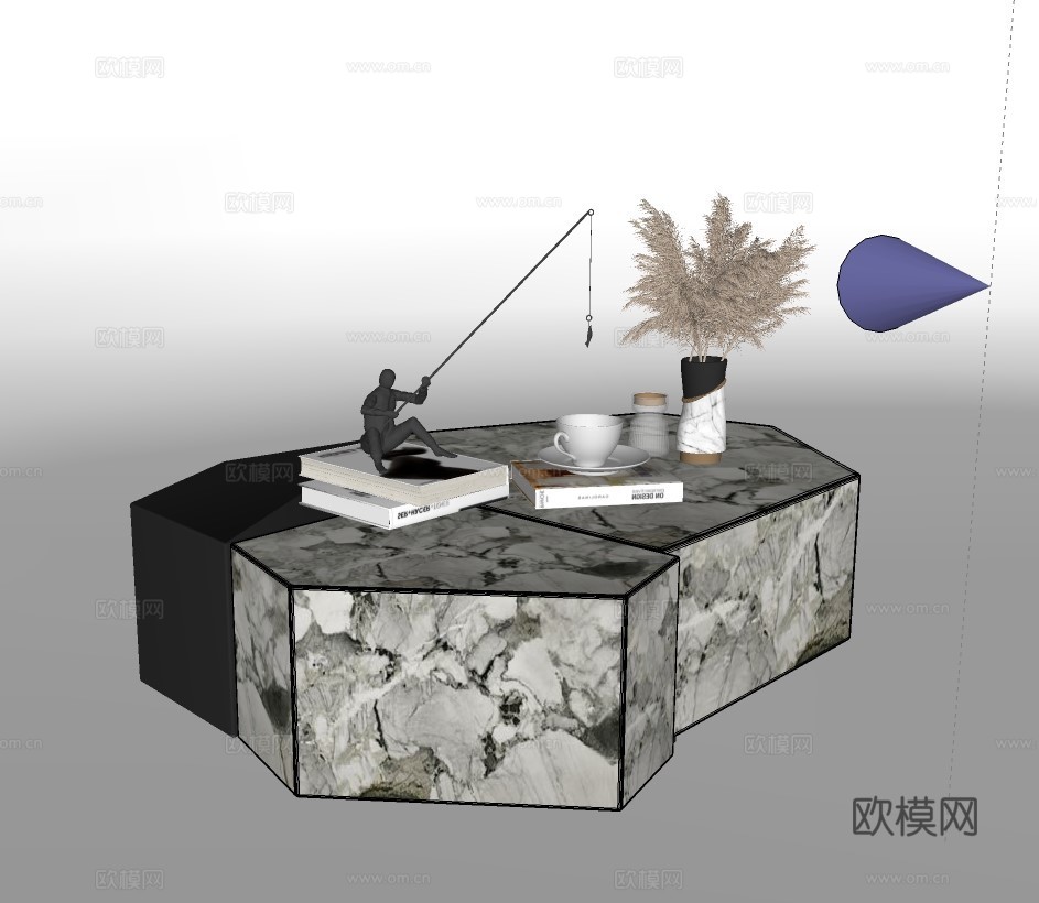 现代轻奢茶几su模型