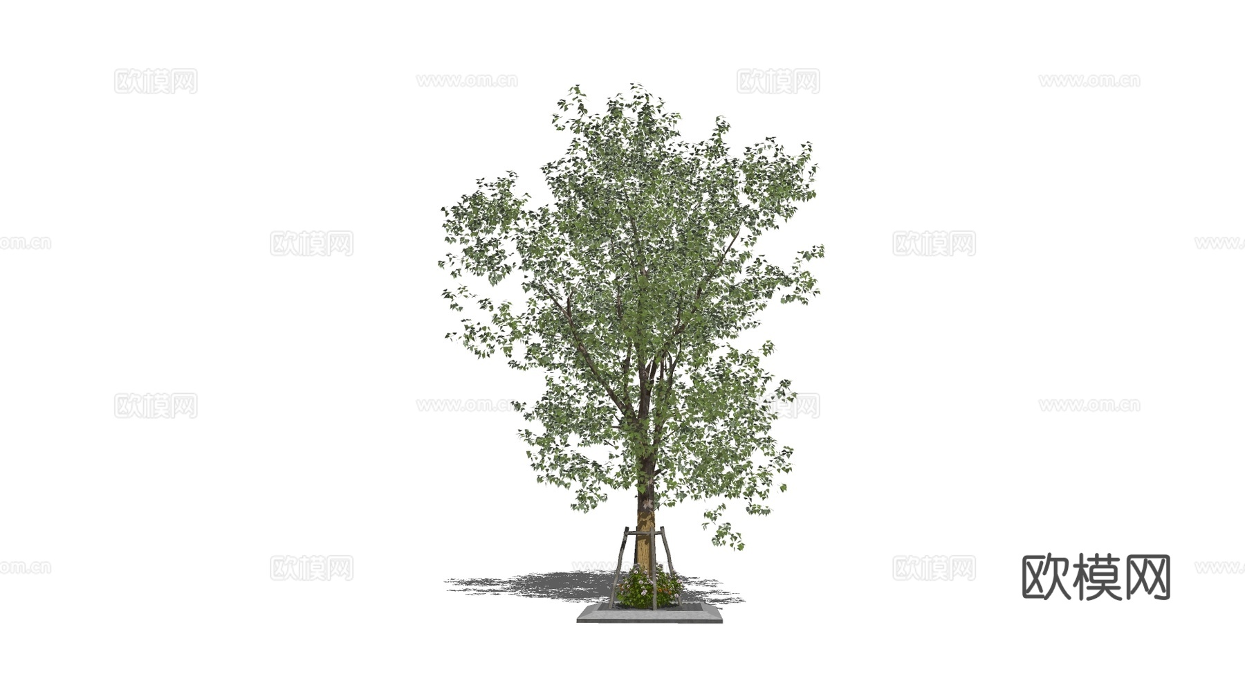 现代景观树su模型下载