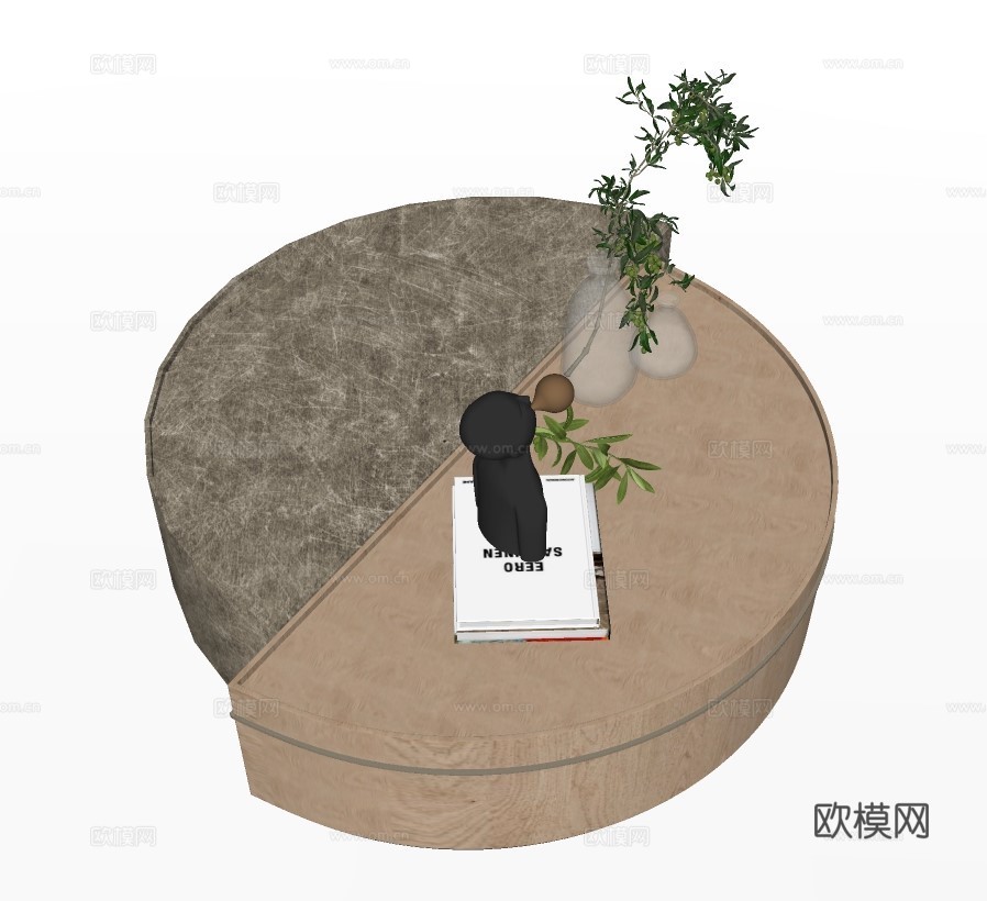 现代轻奢茶几su模型下载
