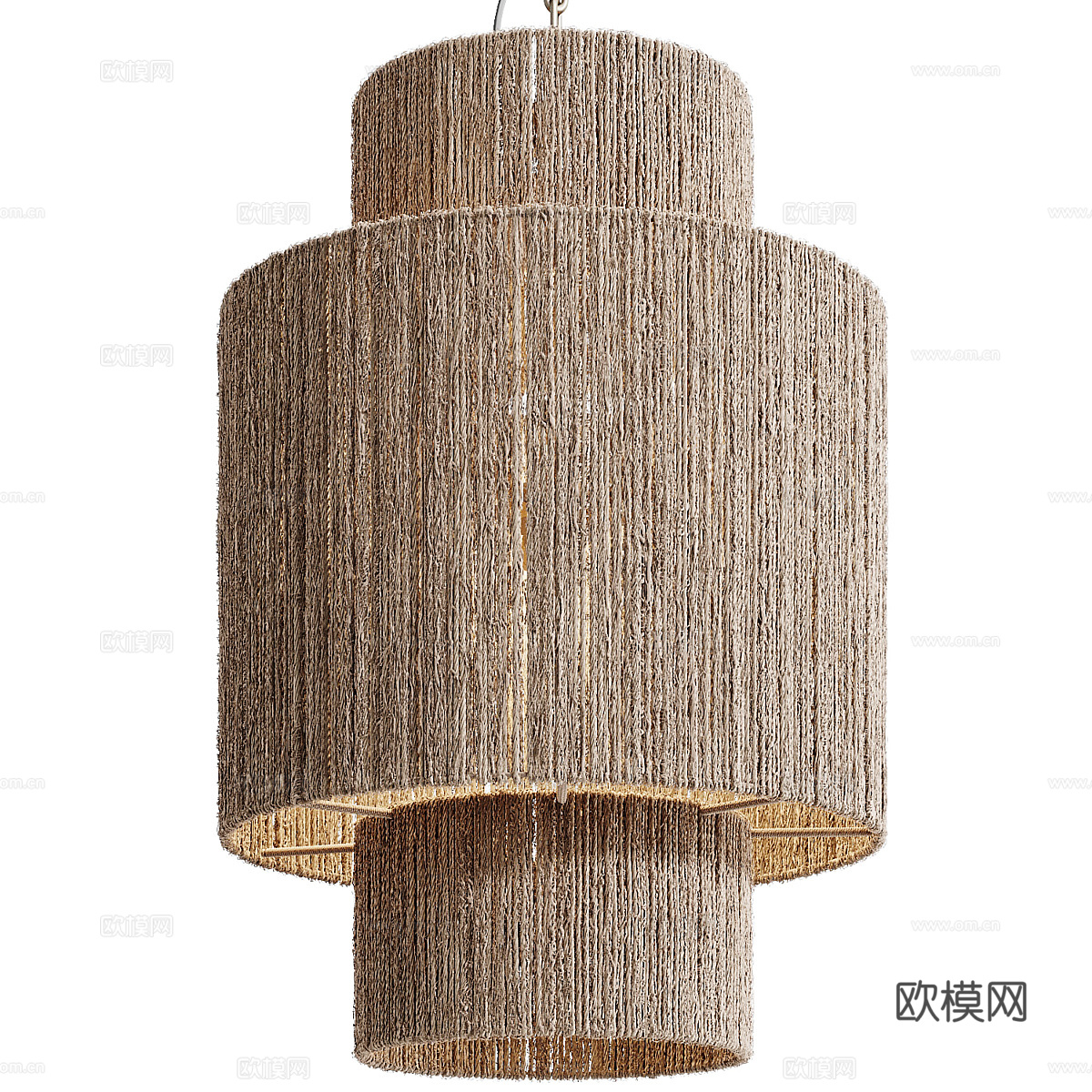 新中式侘寂藤编装饰吊灯3d模型