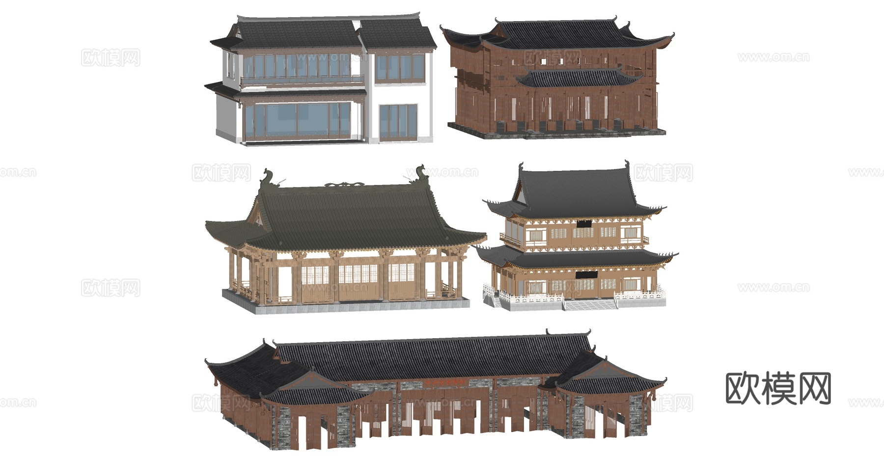 中式建筑 古建筑su模型