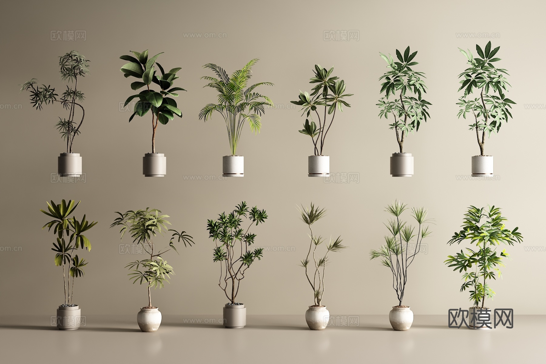 现代盆栽 盆景 绿植3d模型
