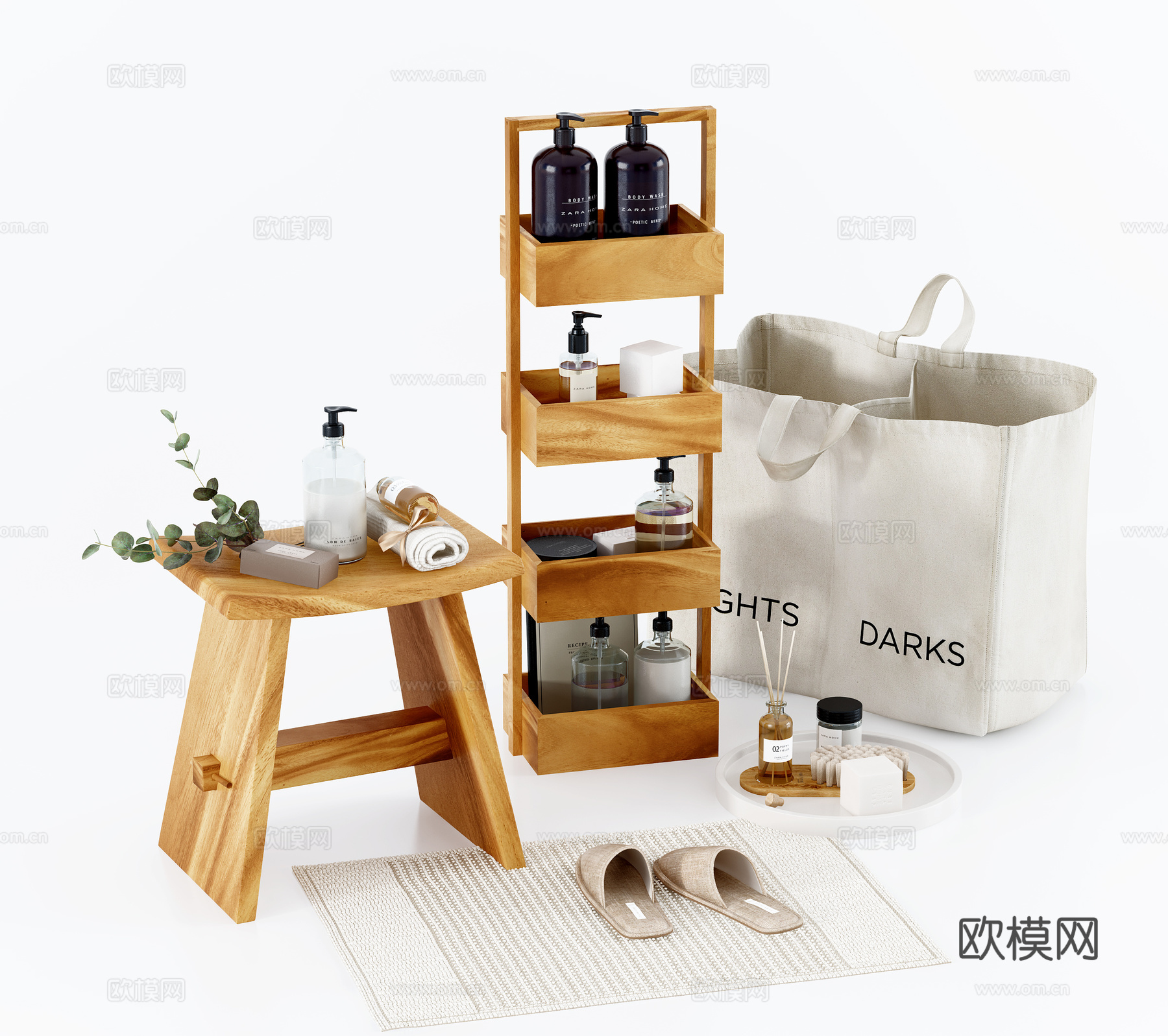 现代卫浴洗漱用品su模型下载