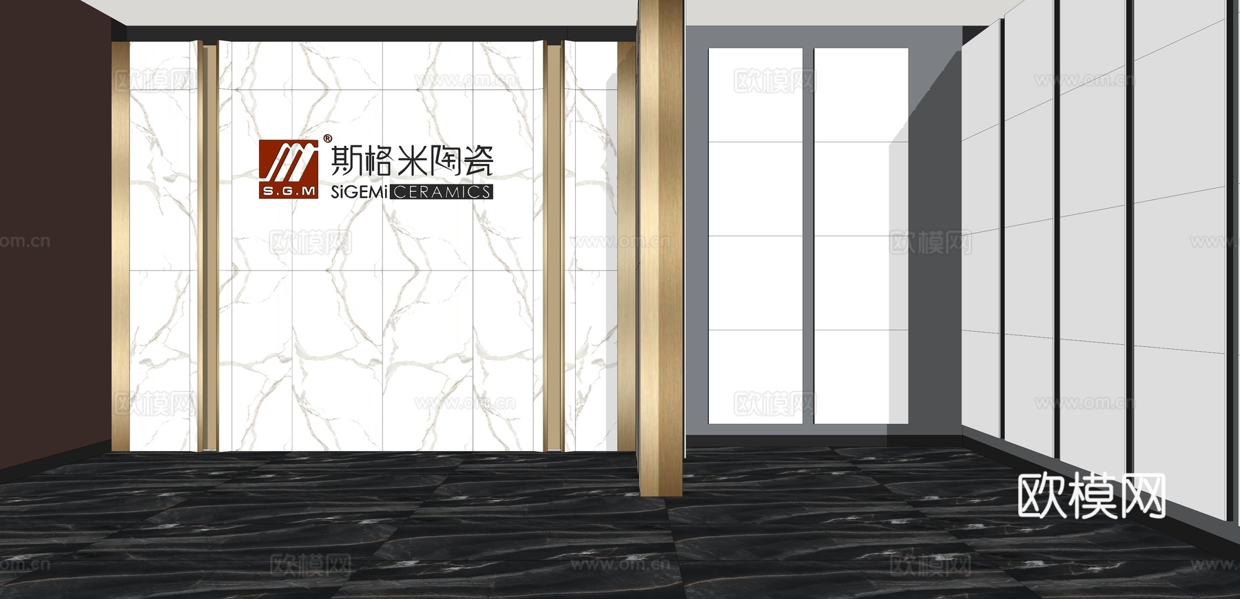 现代瓷砖终端专卖店su模型下载