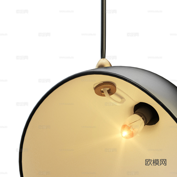現(xiàn)代意式金屬裝飾吊燈3d模型下載(渲染圖2)