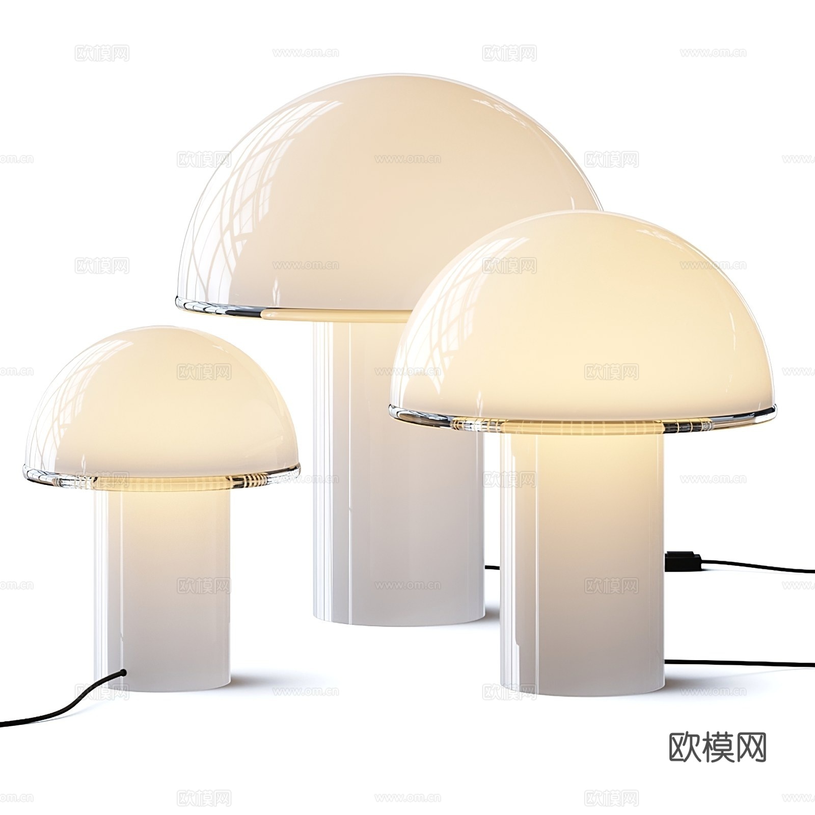 现代蘑菇台灯su模型下载