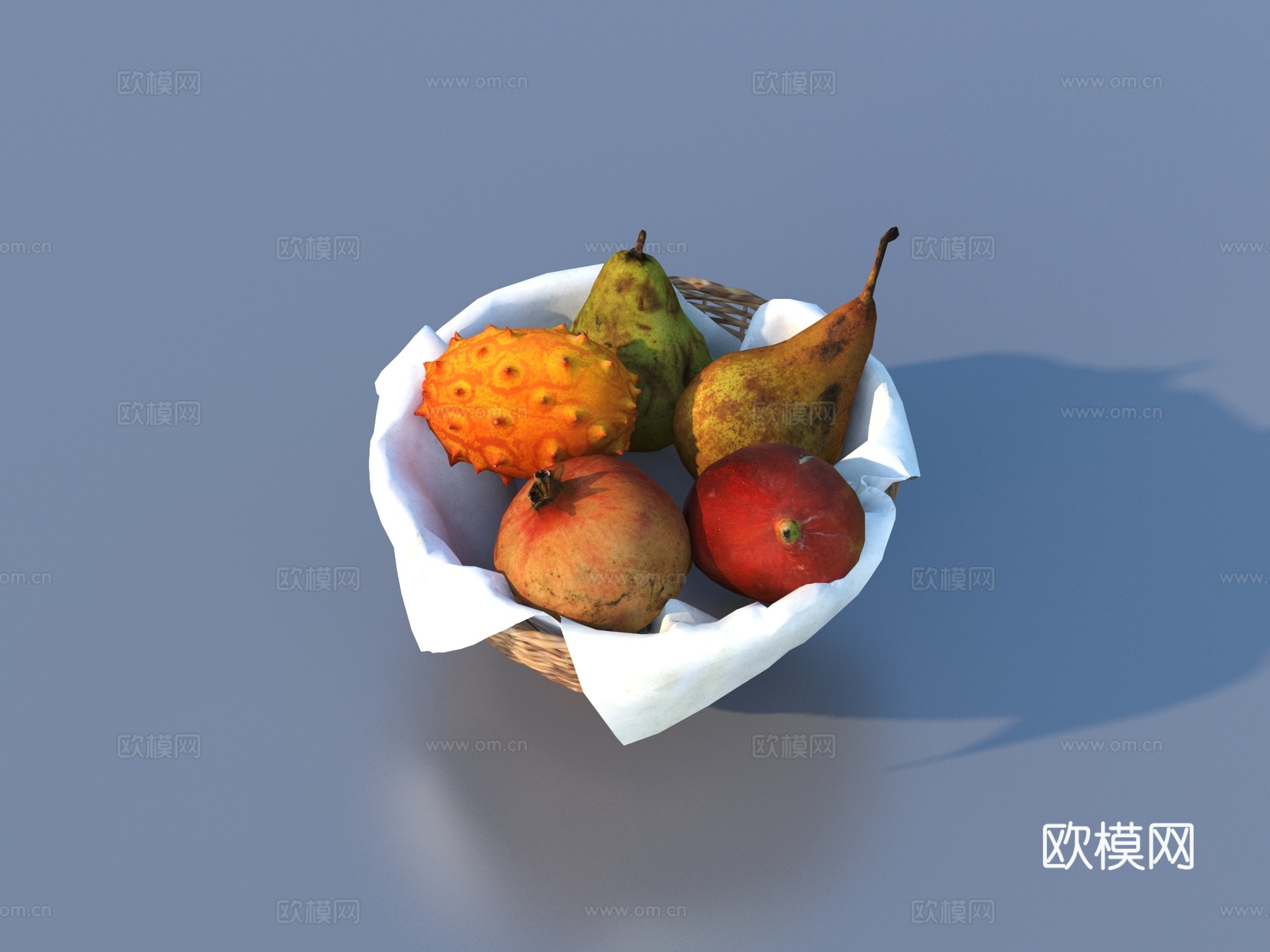 果篮 梨子 香梨 水果3d模型