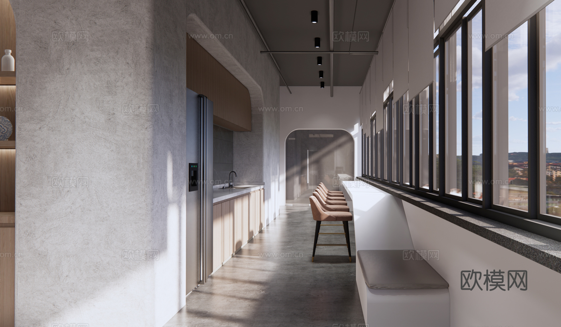 现代侘寂风办公室su模型下载下载（渲染图3）