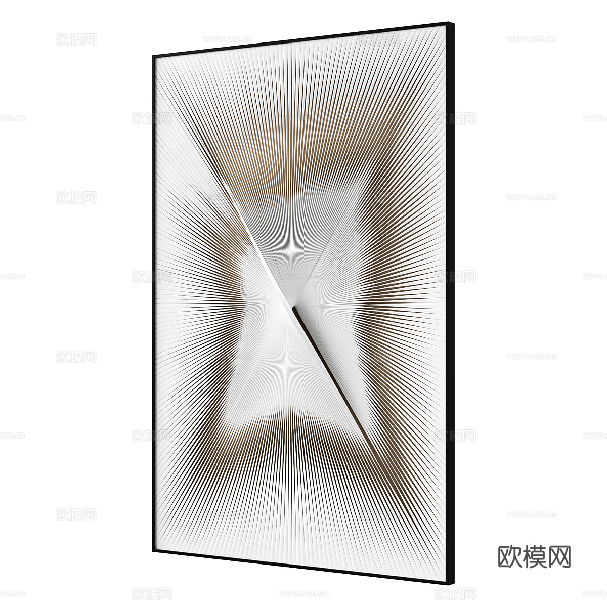 现代极简放射状装饰挂画3d模型