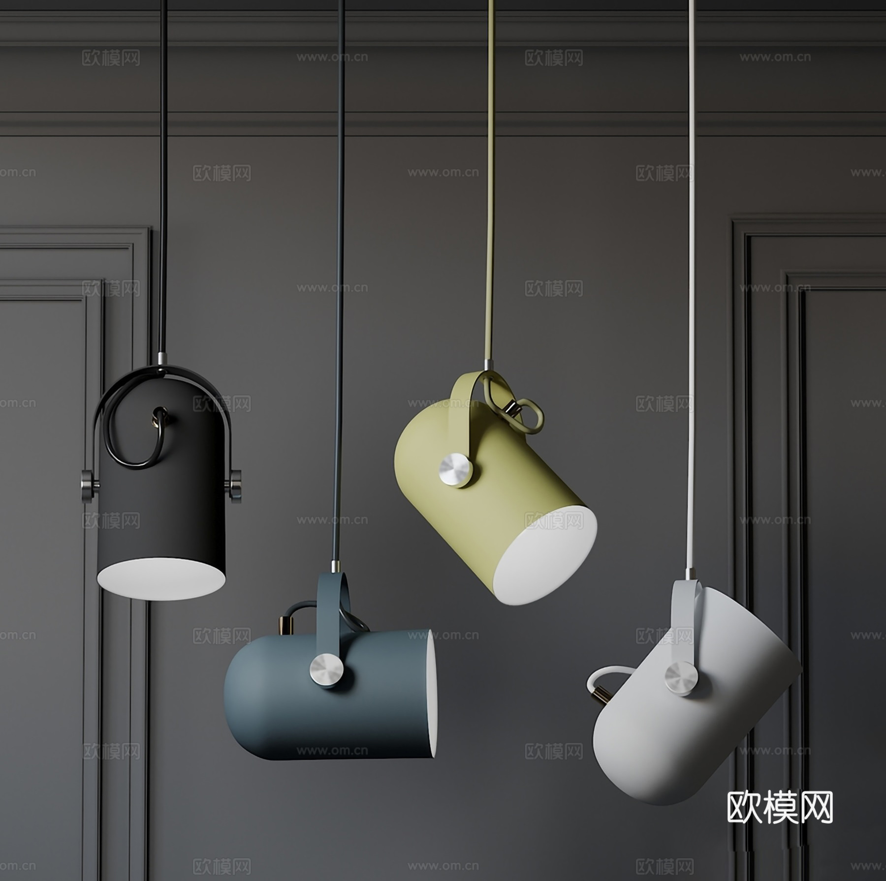 现代时尚吊灯su模型下载