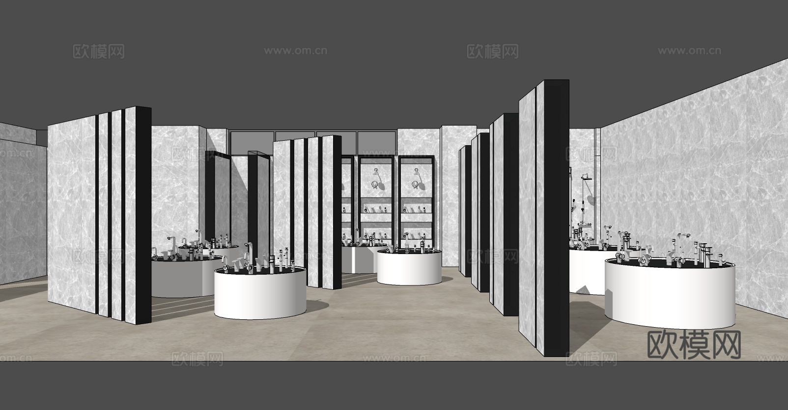 现代五金店商场展厅su模型下载