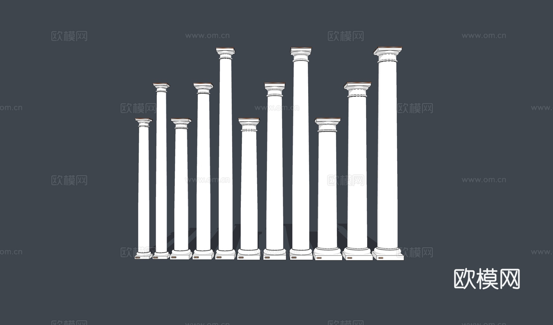欧式罗马柱su模型下载