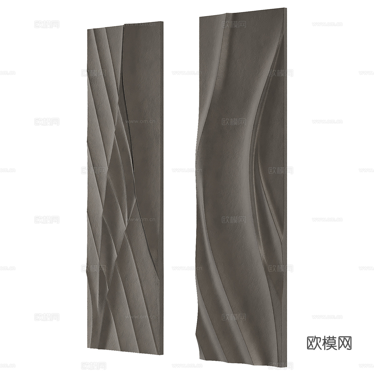 现代侘寂浅浮雕装饰挂板3d模型