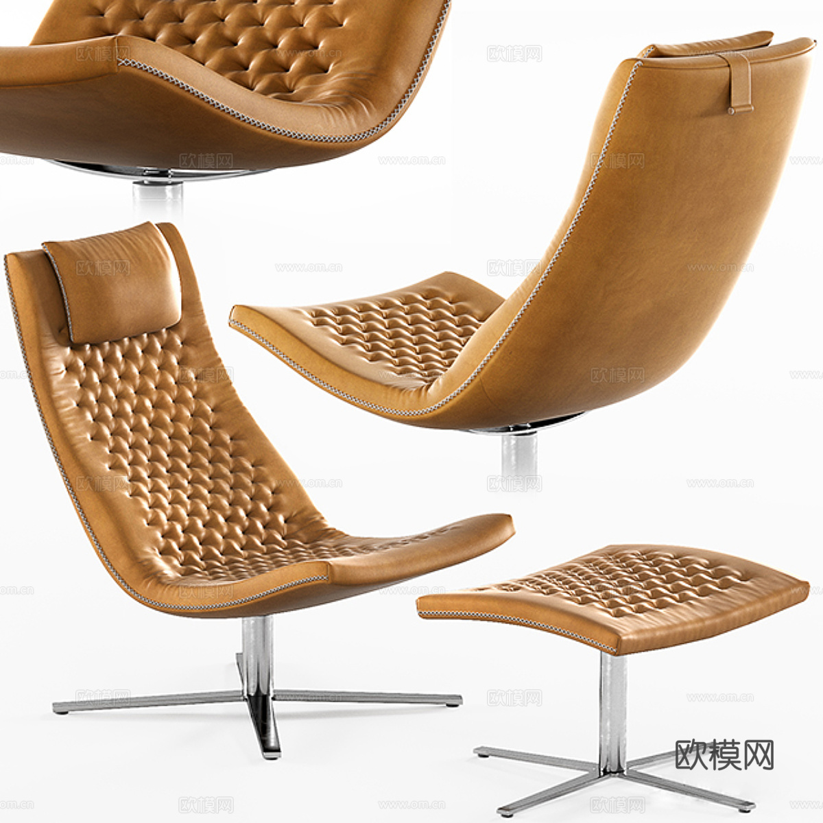 休闲椅脚凳3d模型