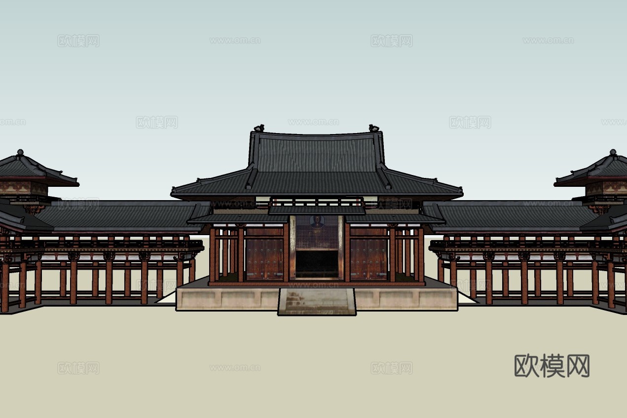 中式古建宫殿su模型下载