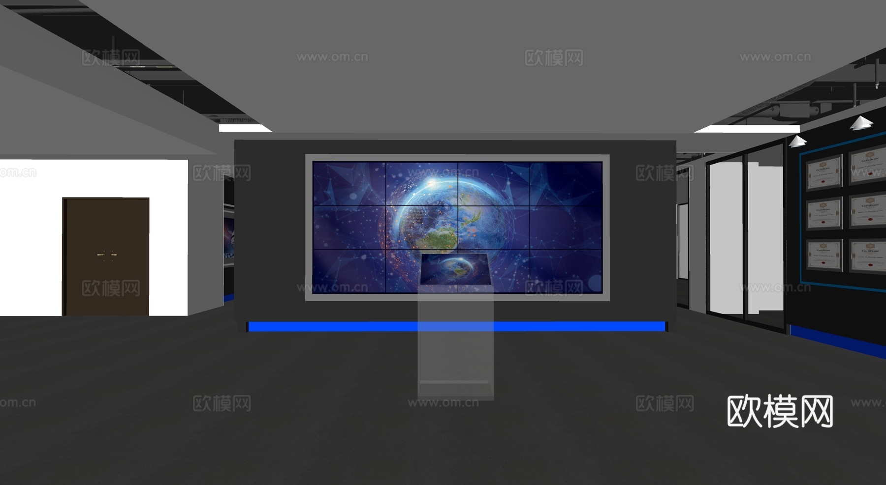 现代科技馆展览馆su模型下载