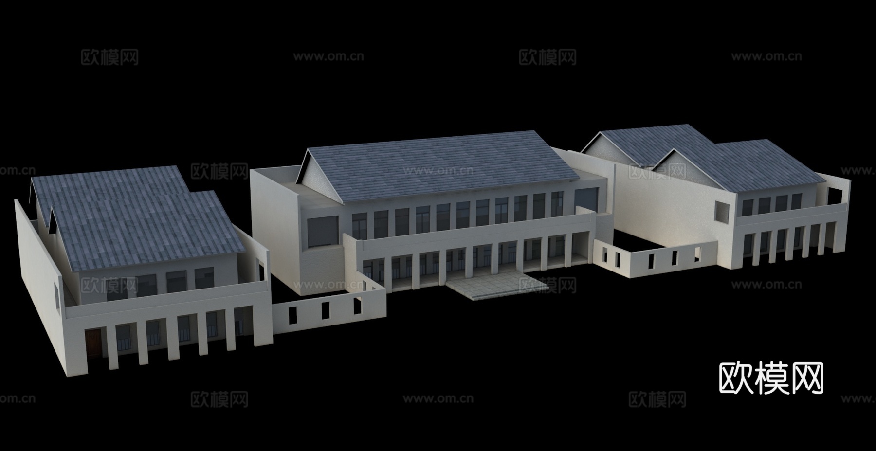 现代民房建筑外观su模型下载