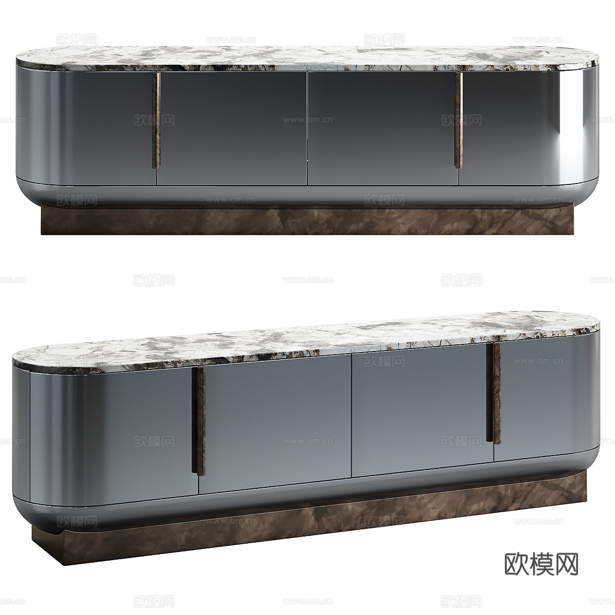 现代意式轻奢大理石电视柜3d模型