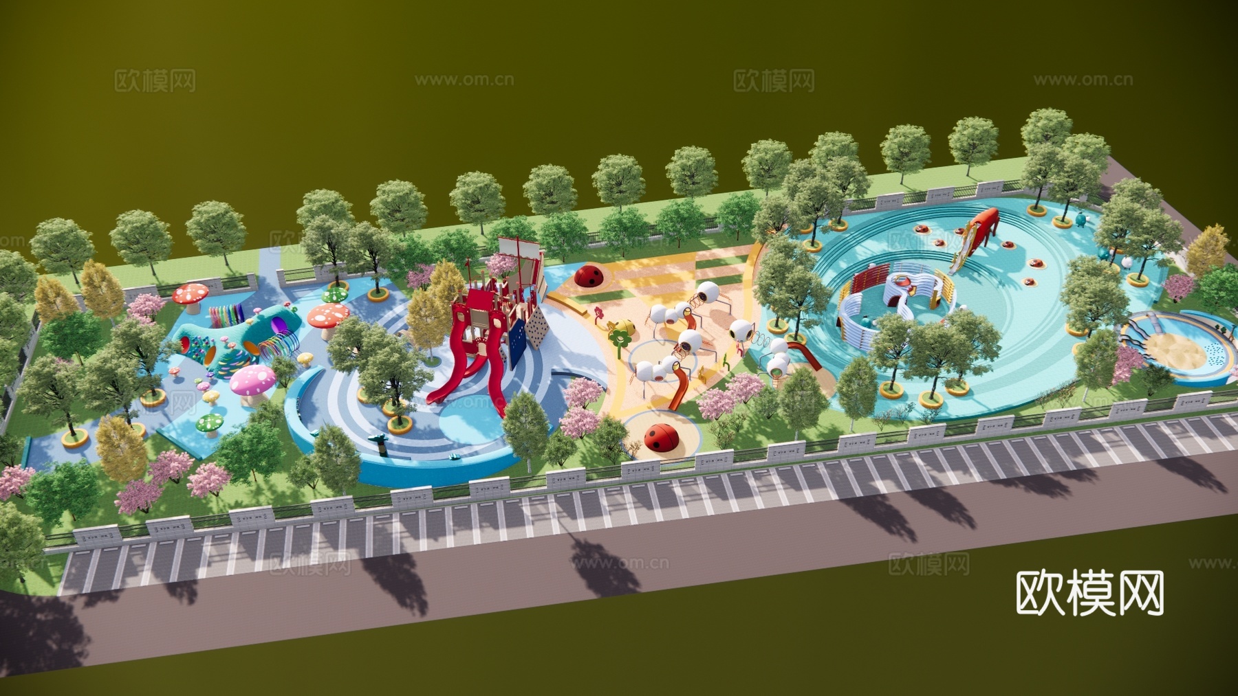 现代儿童公园su模型下载