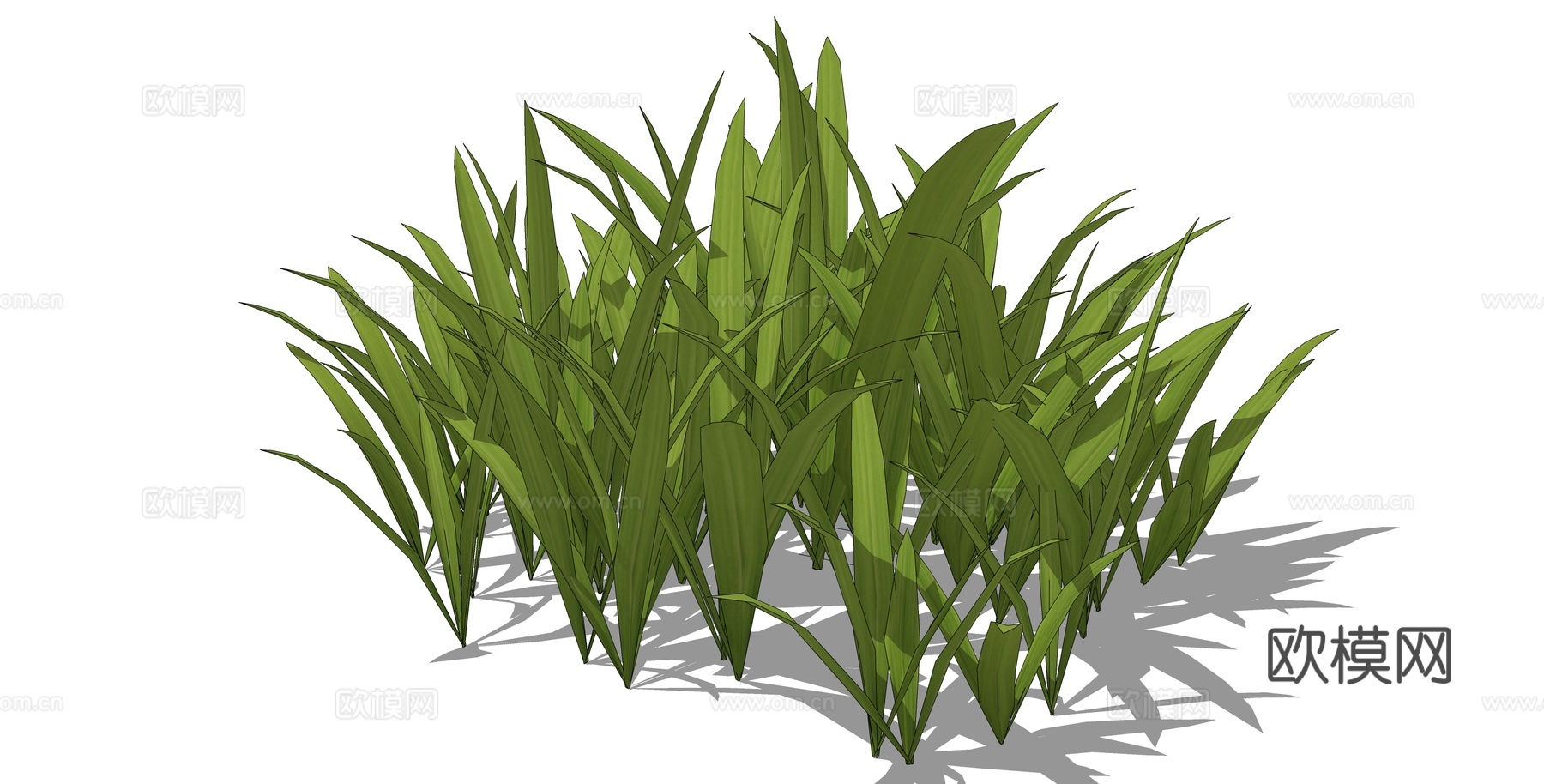 现代草丛青草su模型下载