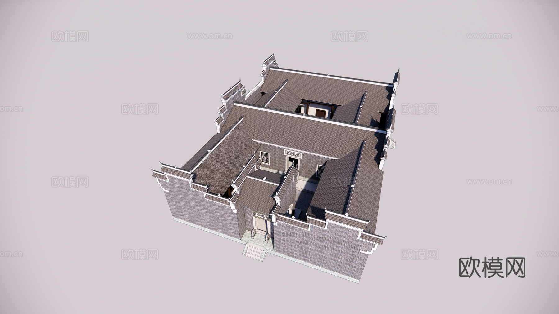 新中式徽派古建民居su模型下载